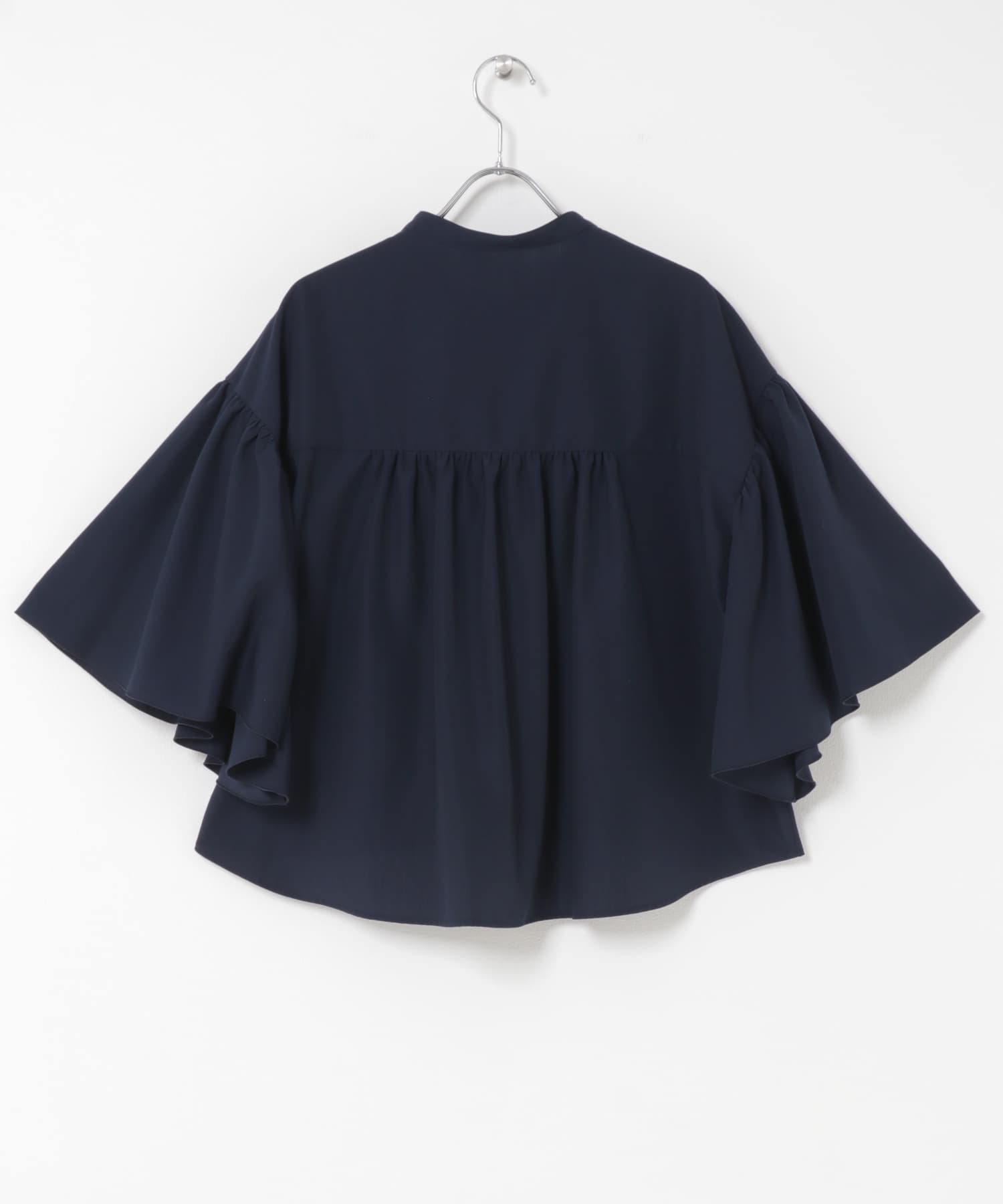 『一部WEB限定カラー』UVカットウォッシャブルリネン混ブラウス NAVY Free