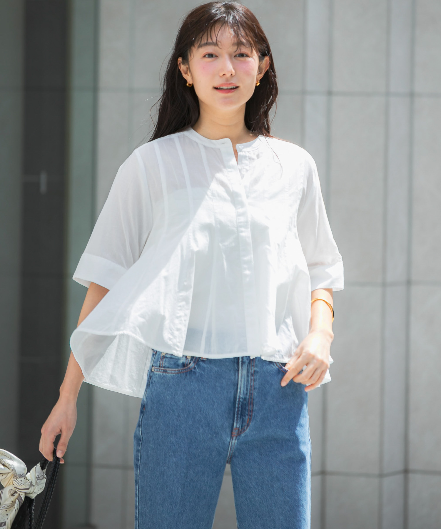 『WEB限定』コットンボイルフレアシャツ