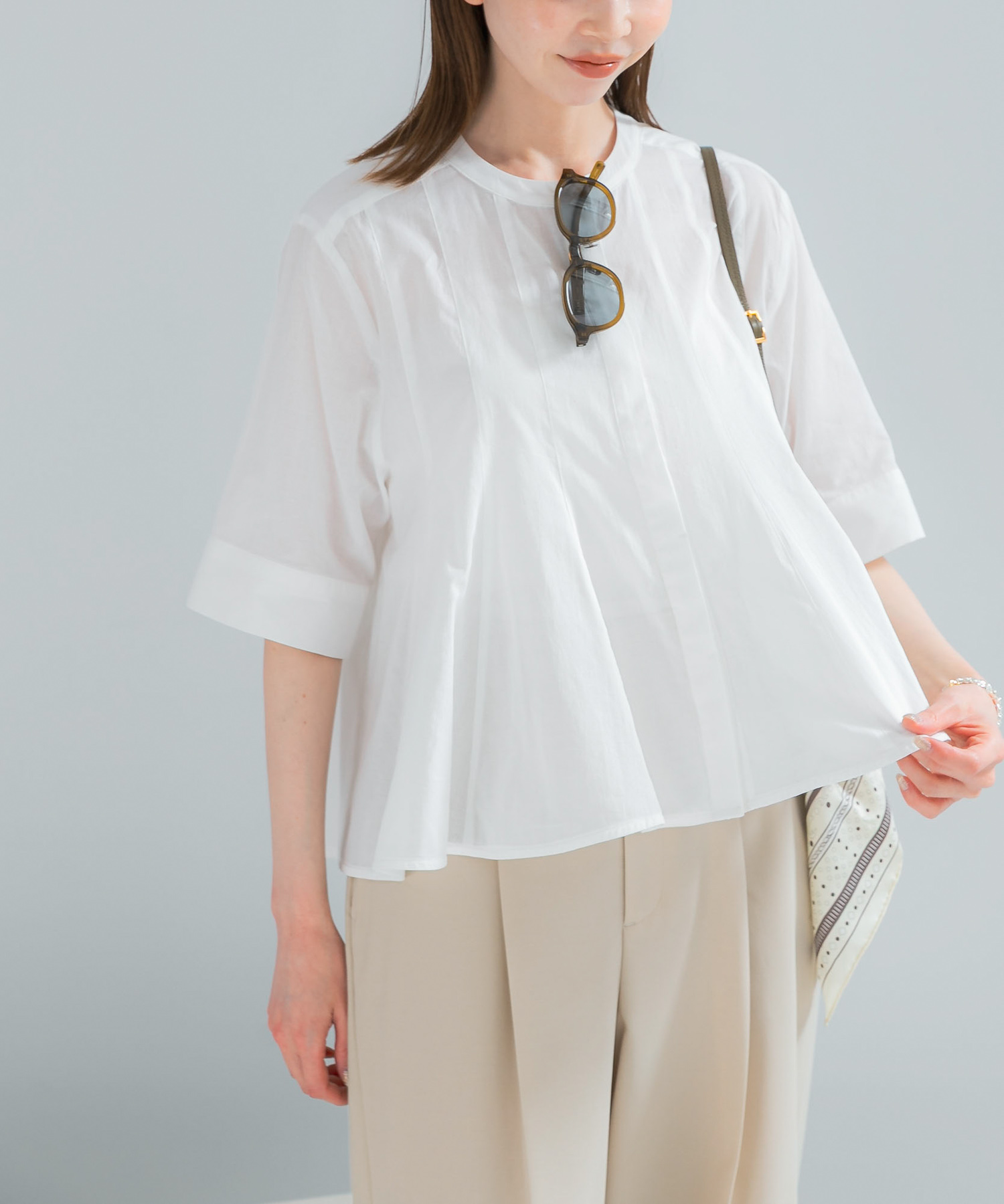 『WEB限定』コットンボイルフレアシャツ