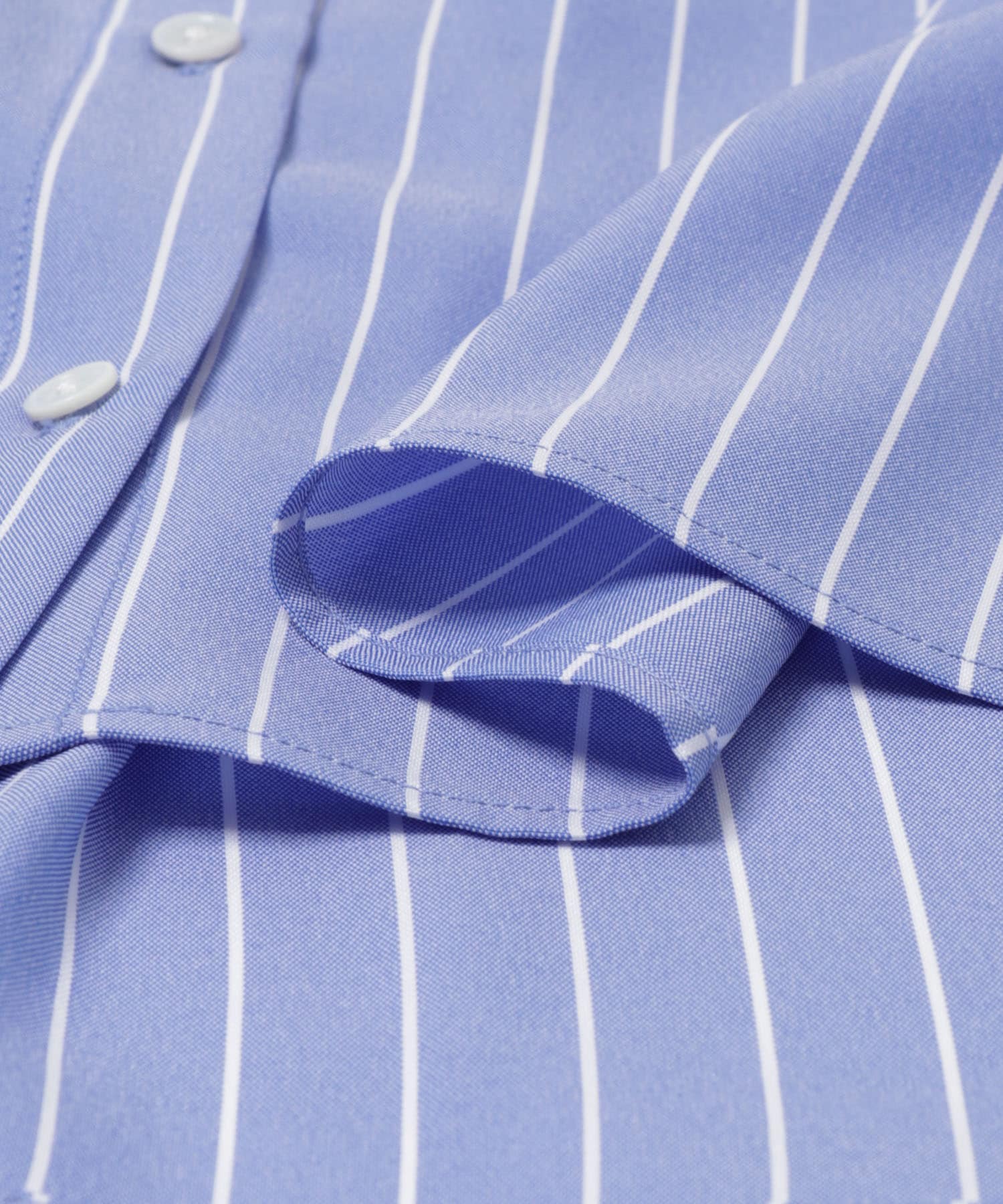 ウォッシャブルストライプブラウス BLUE Free