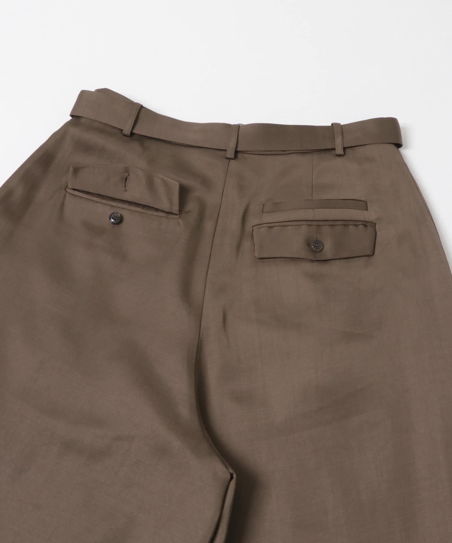 スラブサテンハーフパンツ BROWN 36