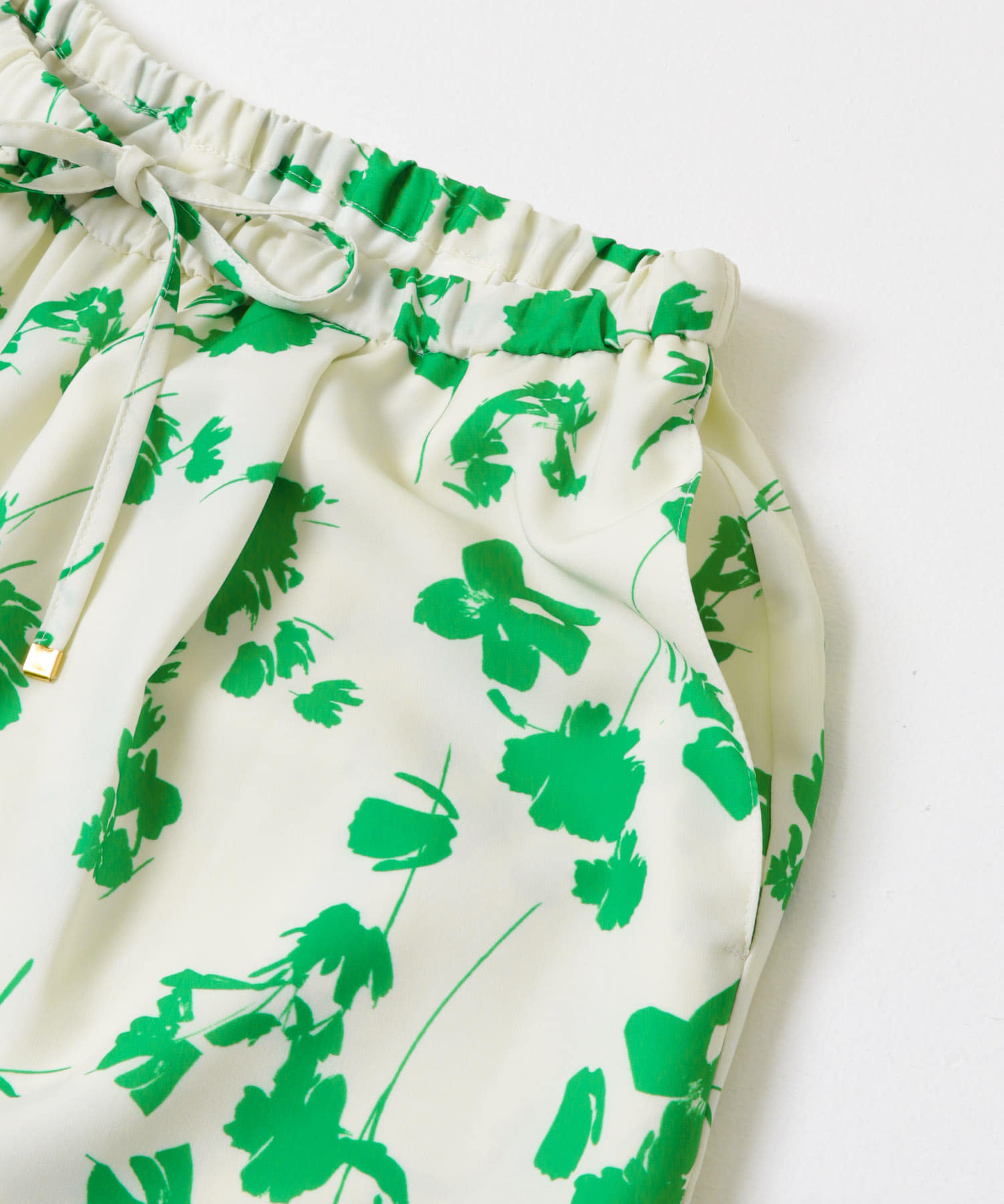 フラワーモチーフプリントパンツ GREEN 36