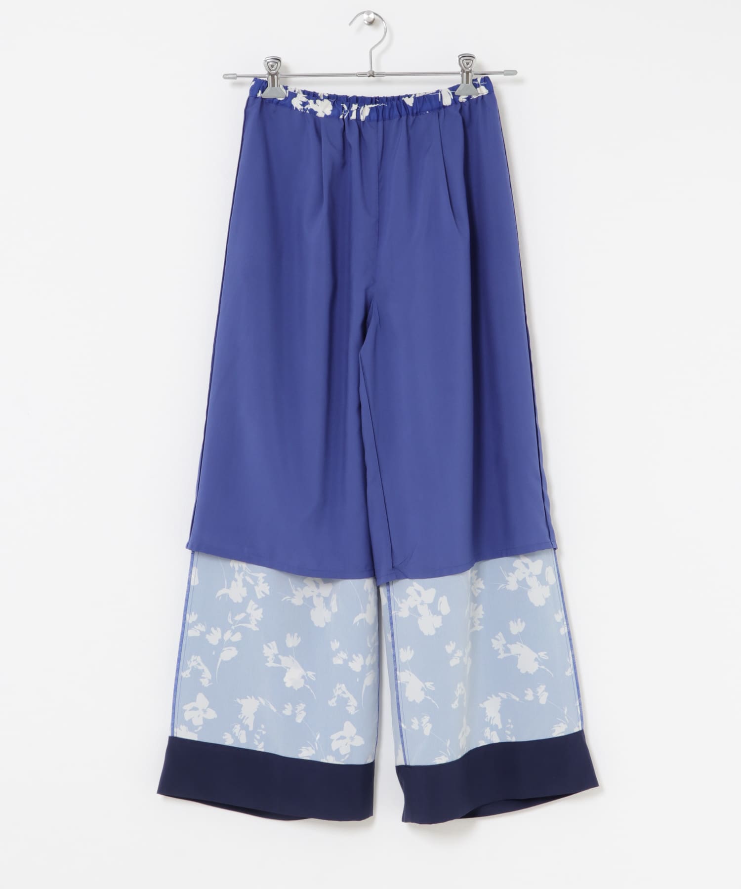フラワーモチーフプリントパンツ BLUE 36