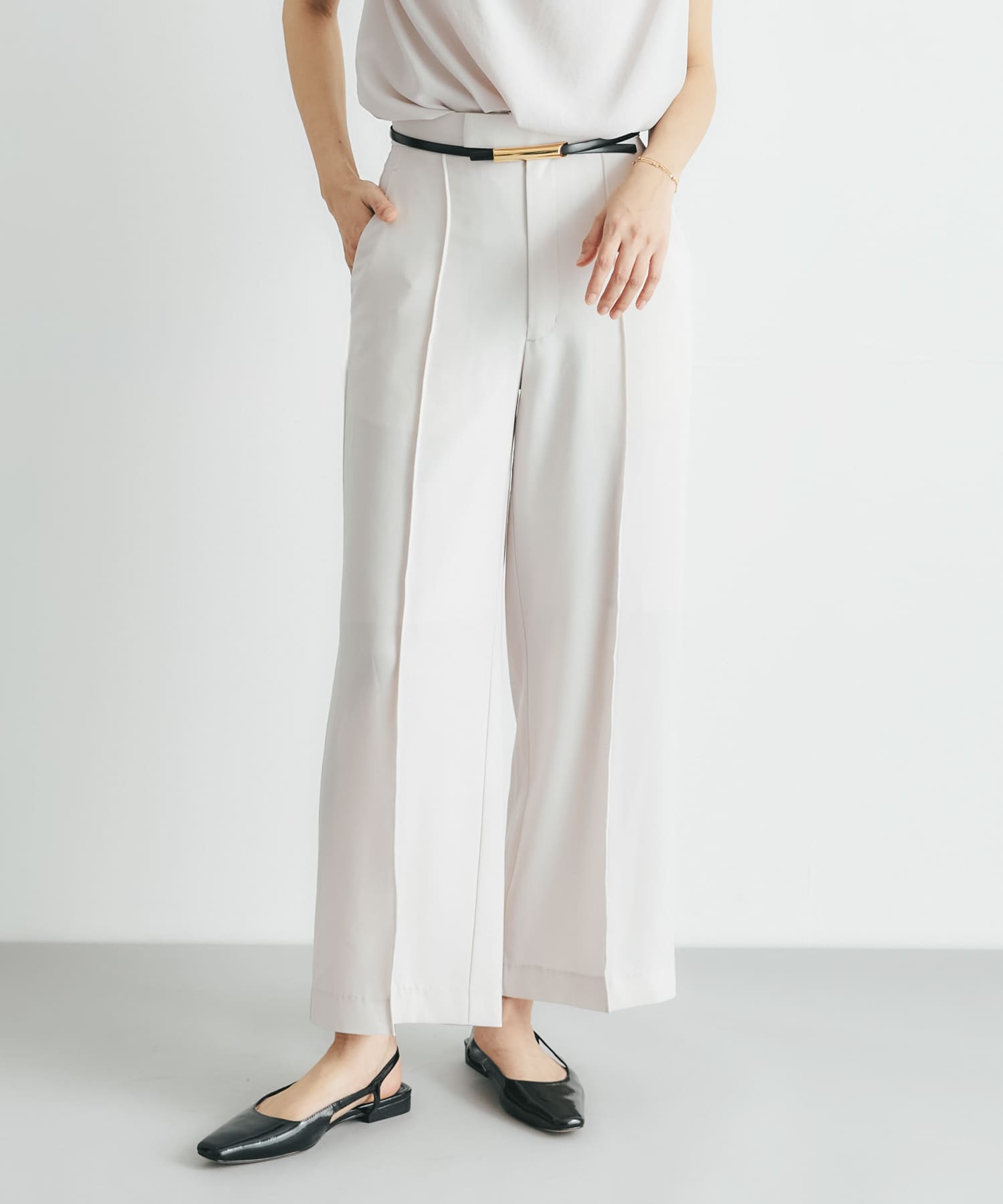 クールタッチ 防シワ ストレートパンツ