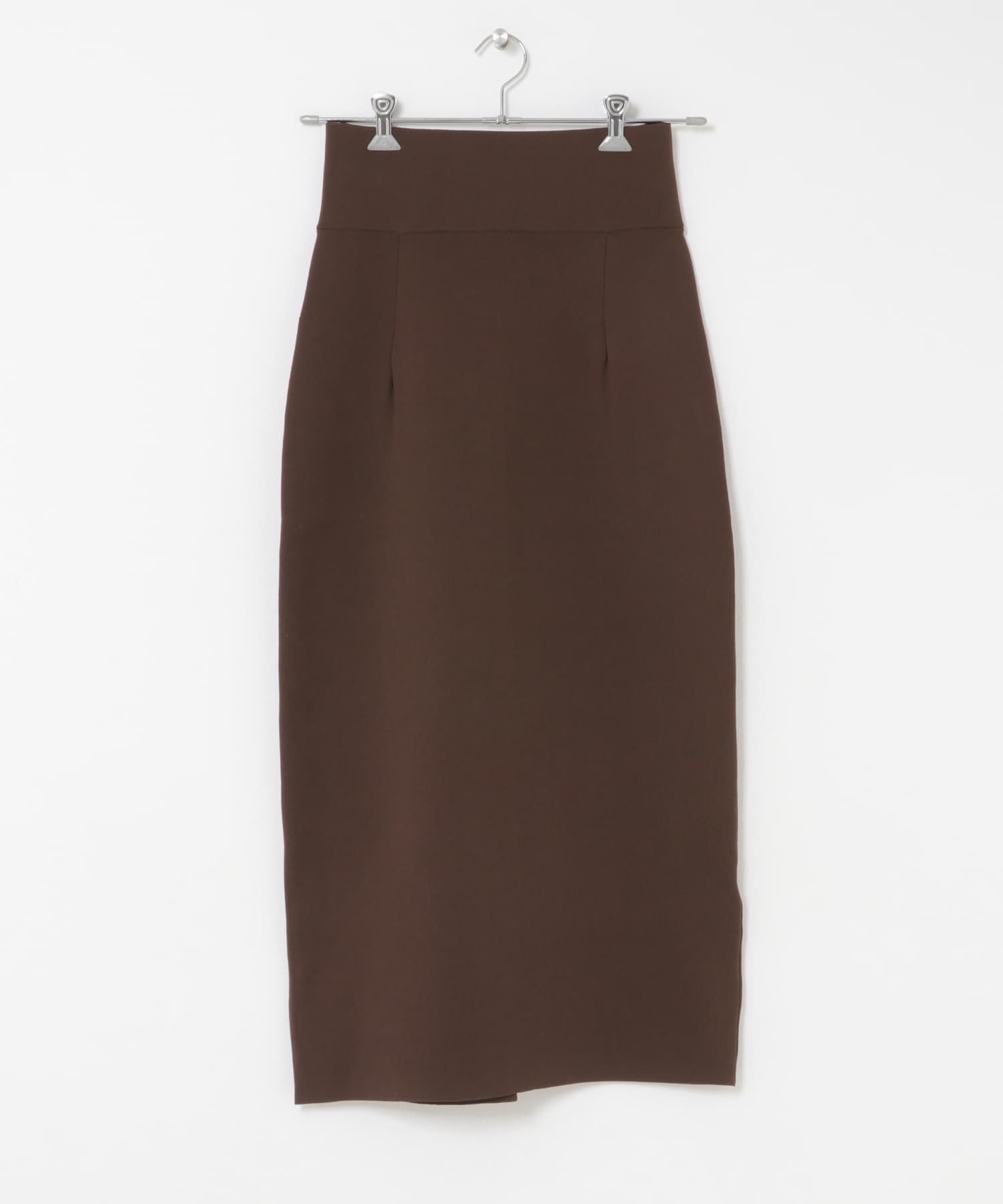 ウォッシャブルニットストレートスカート BROWN Free