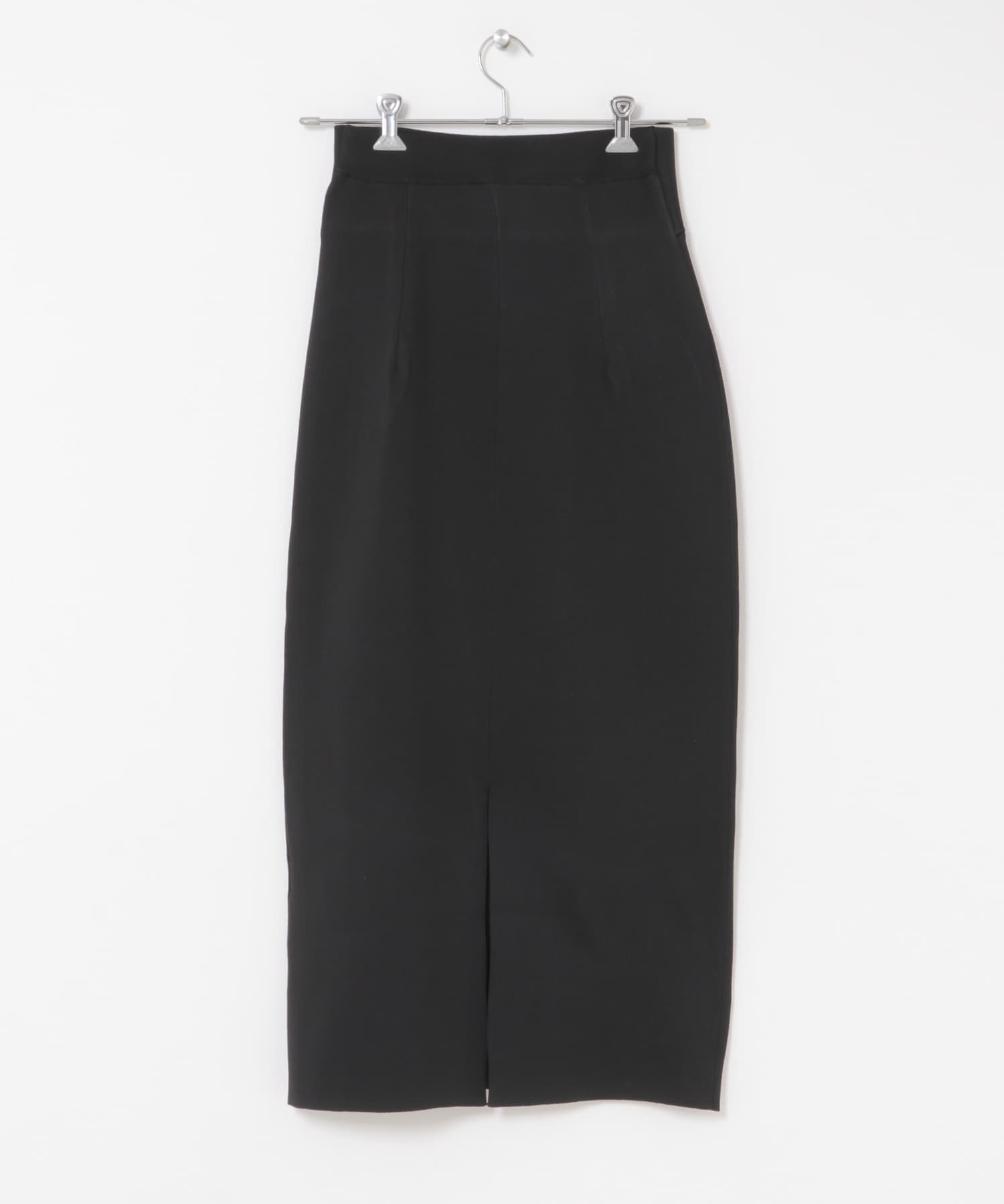 ウォッシャブルニットストレートスカート BLACK Free