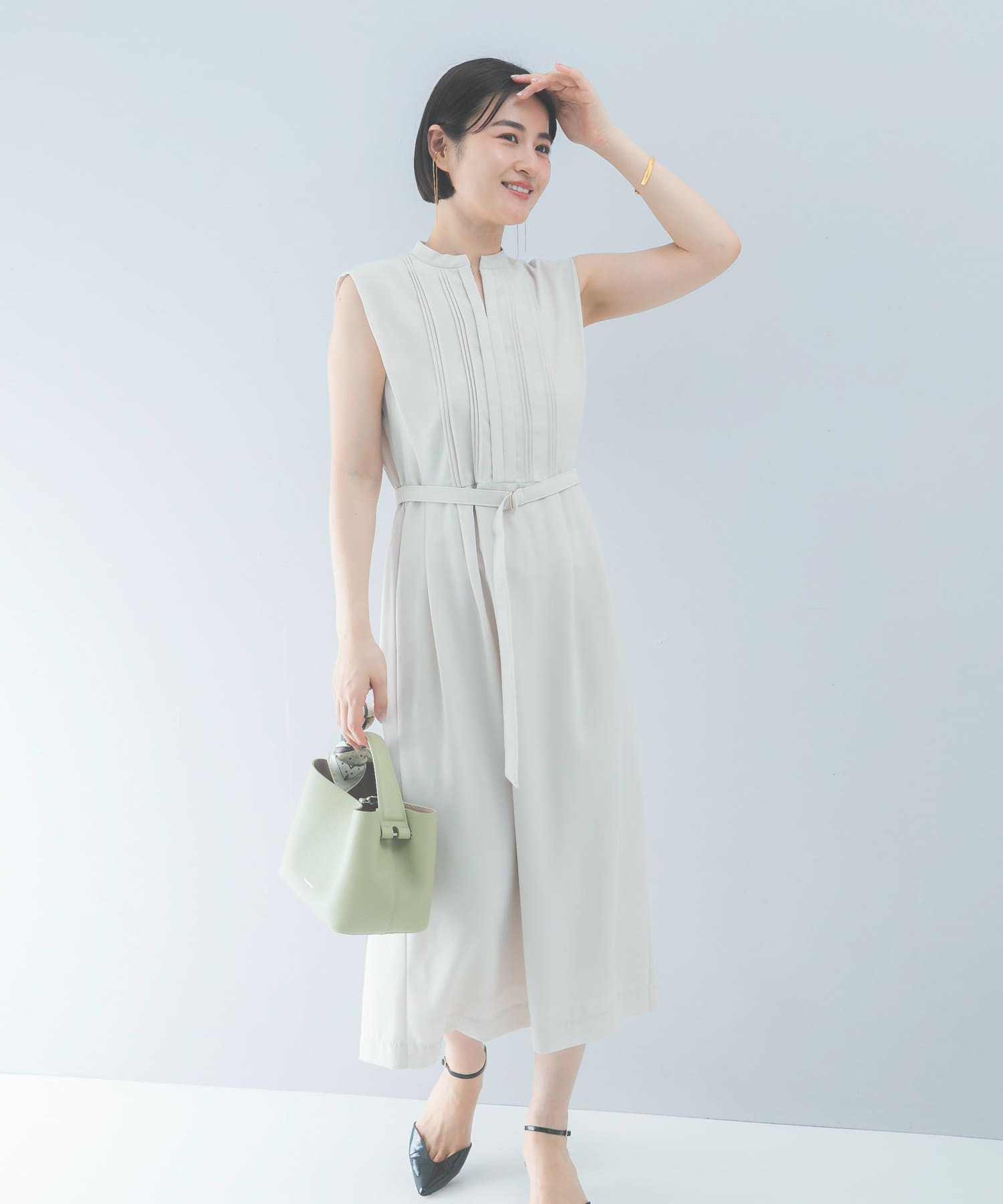 クールタッチ 防シワストレートワンピース