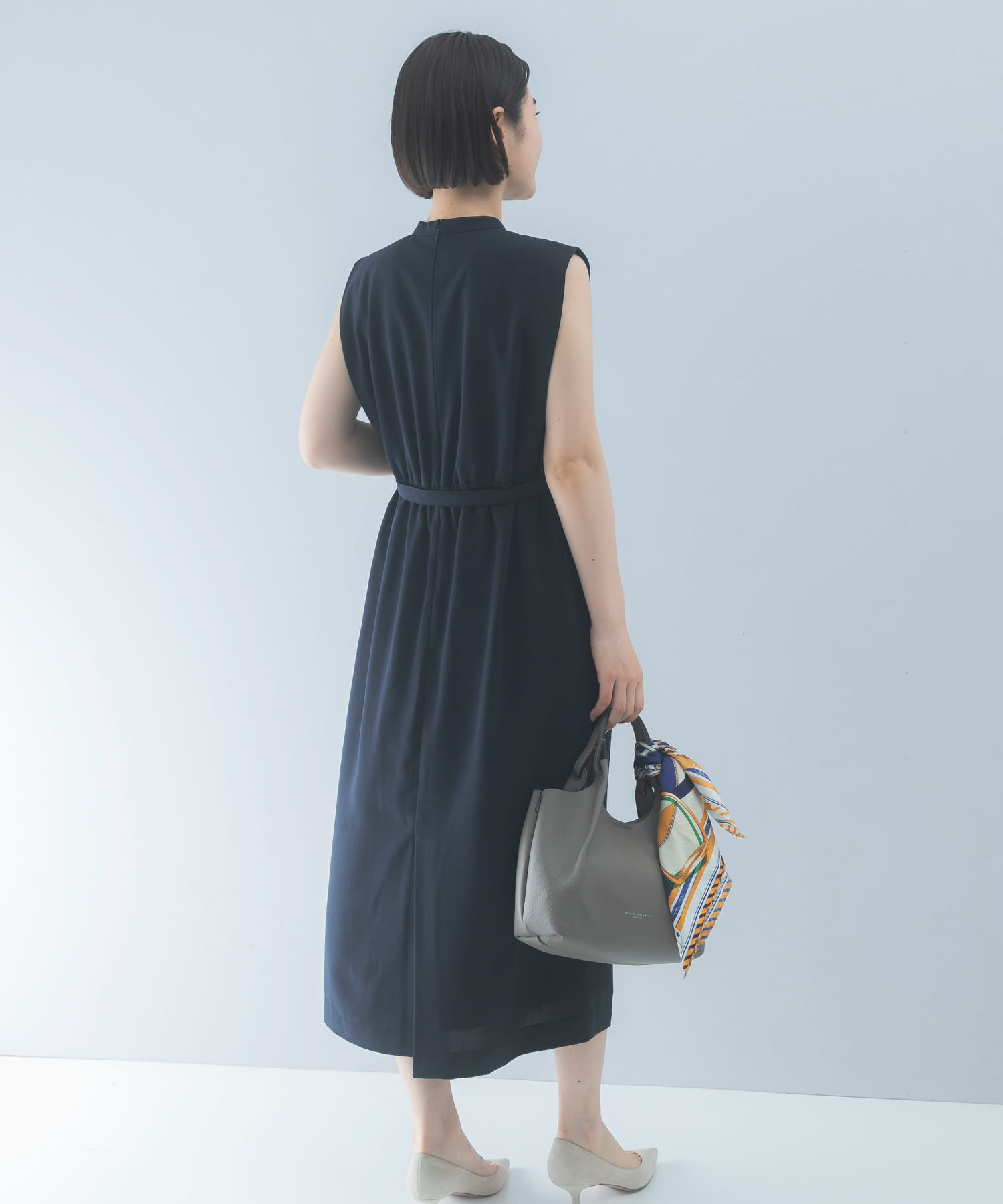 クールタッチ 防シワストレートワンピース(Free D/NAVY): ワンピース