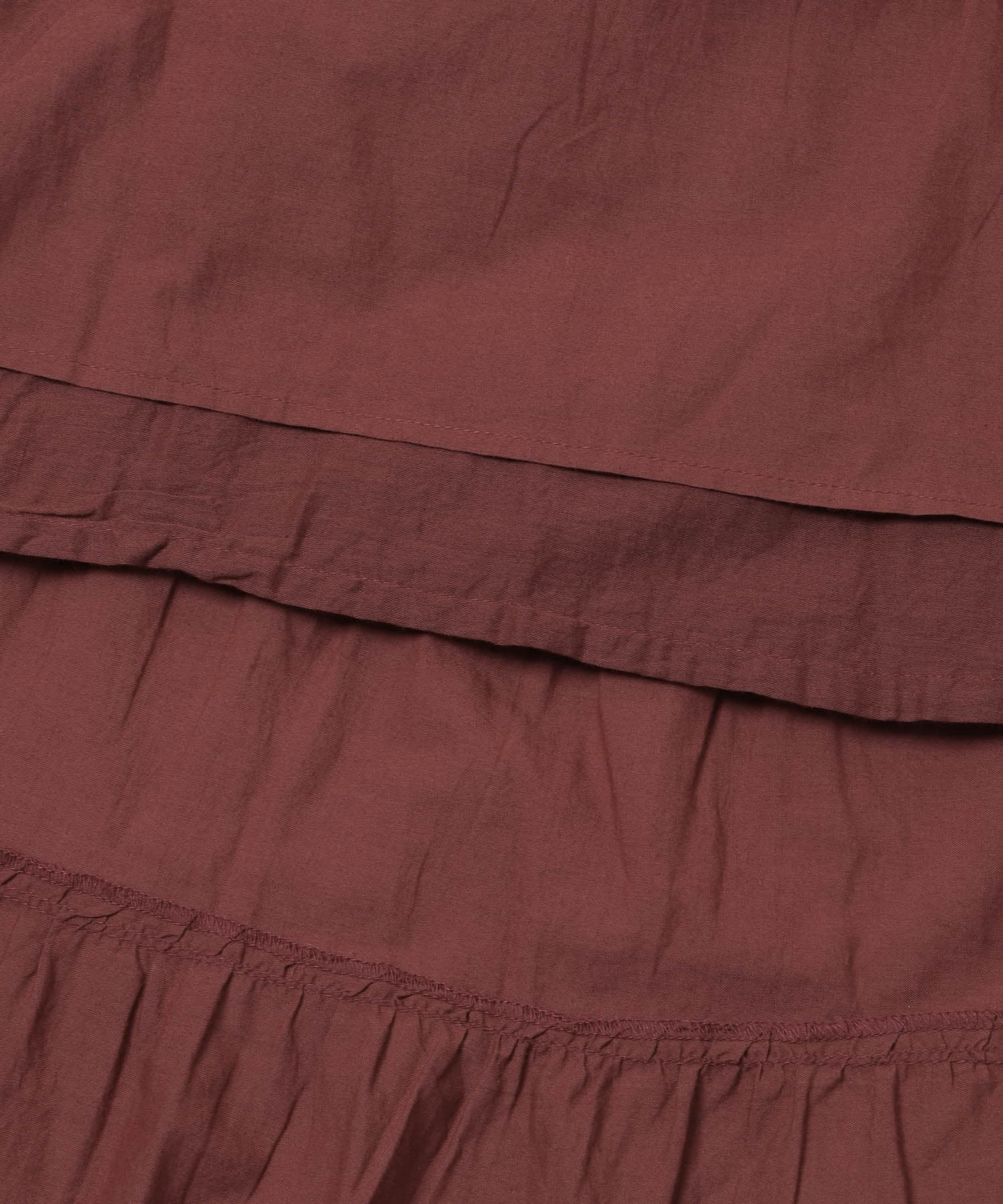 インドコットン ティアードワンピース BROWN Free
