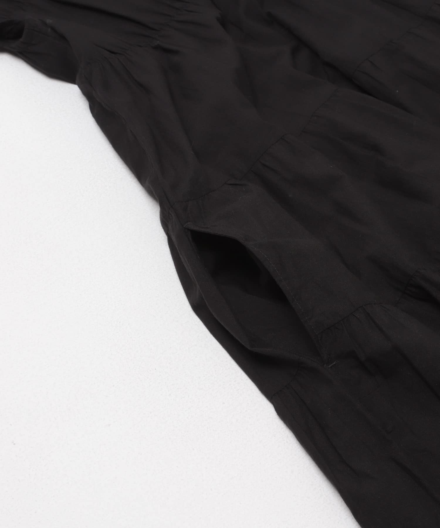 インドコットン ティアードワンピース BLACK Free