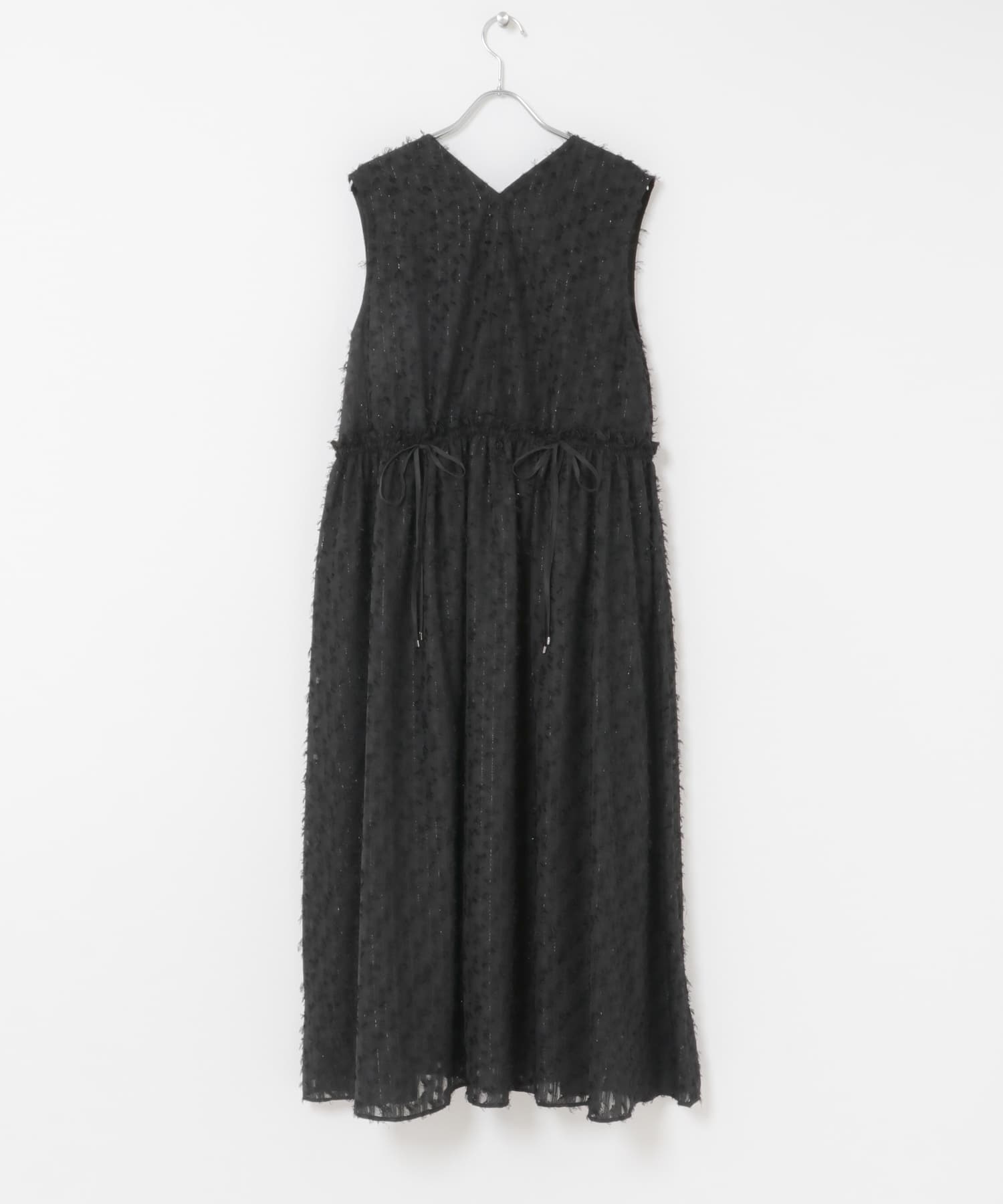 カットジャガードVネックワンピース BLACK Free