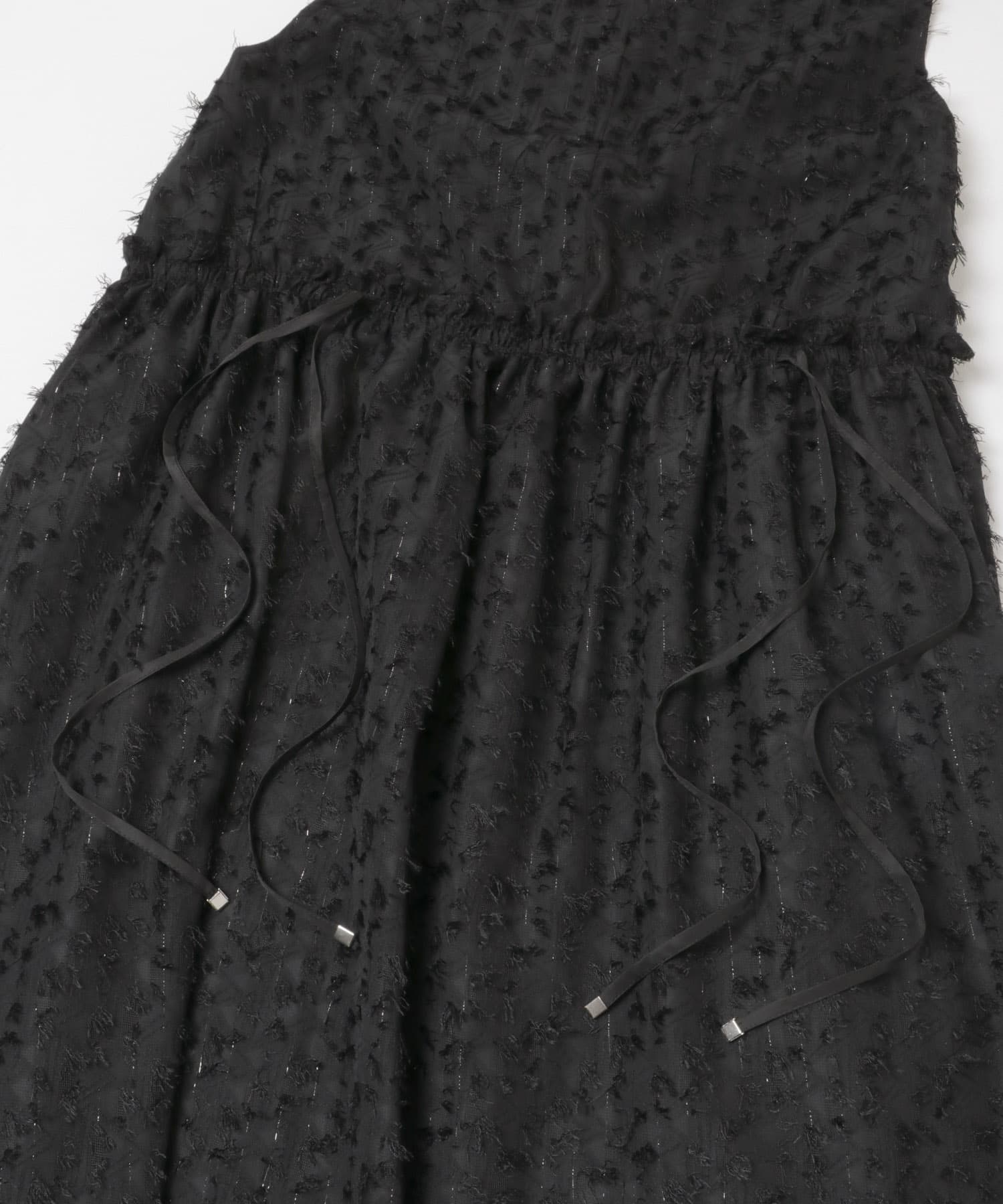 カットジャガードVネックワンピース BLACK Free