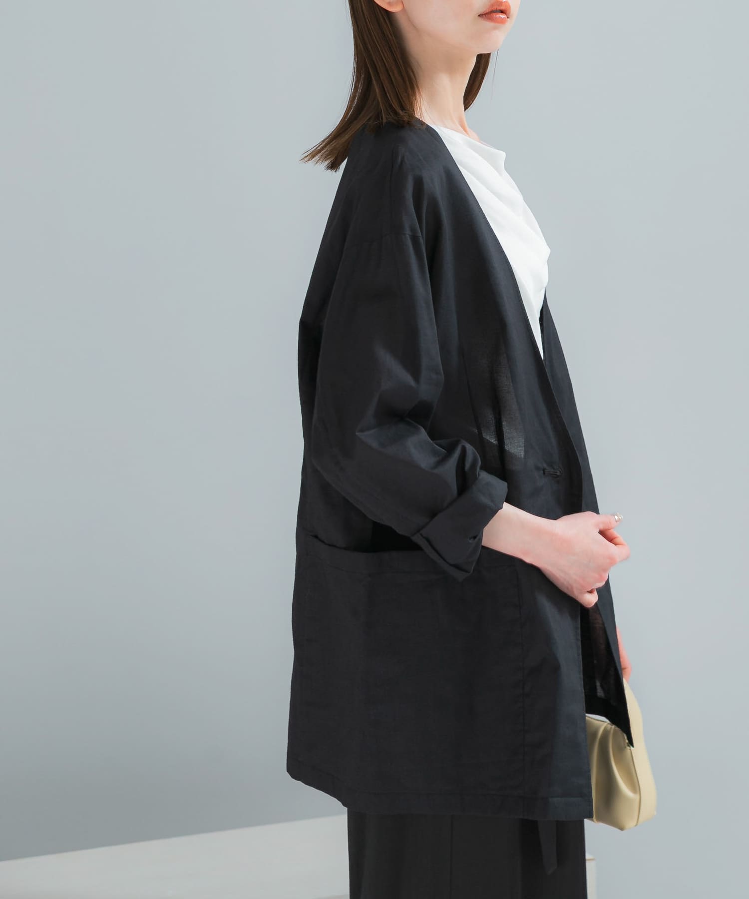 メモリーコットンライトジャケット BLACK Free