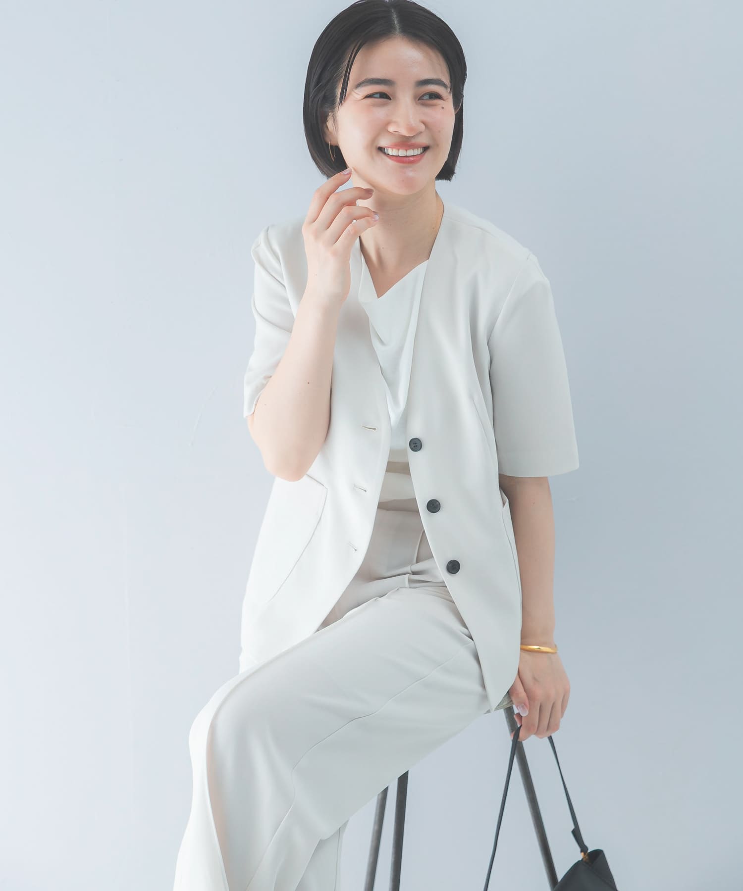 クールタッチ 防シワ ハーフスリーブジャケット