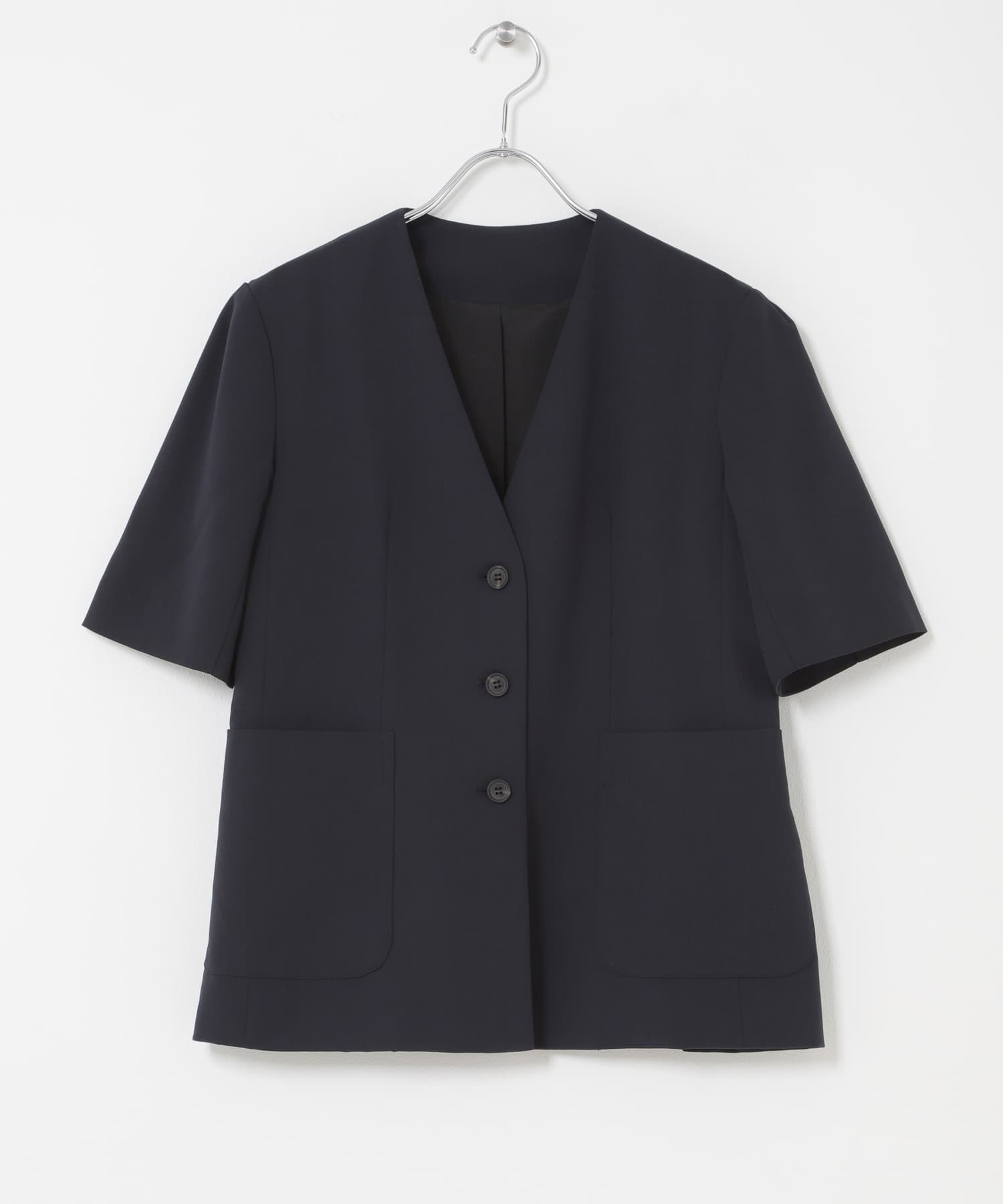 クールタッチ 防シワ ハーフスリーブジャケット DARK NAVY Free