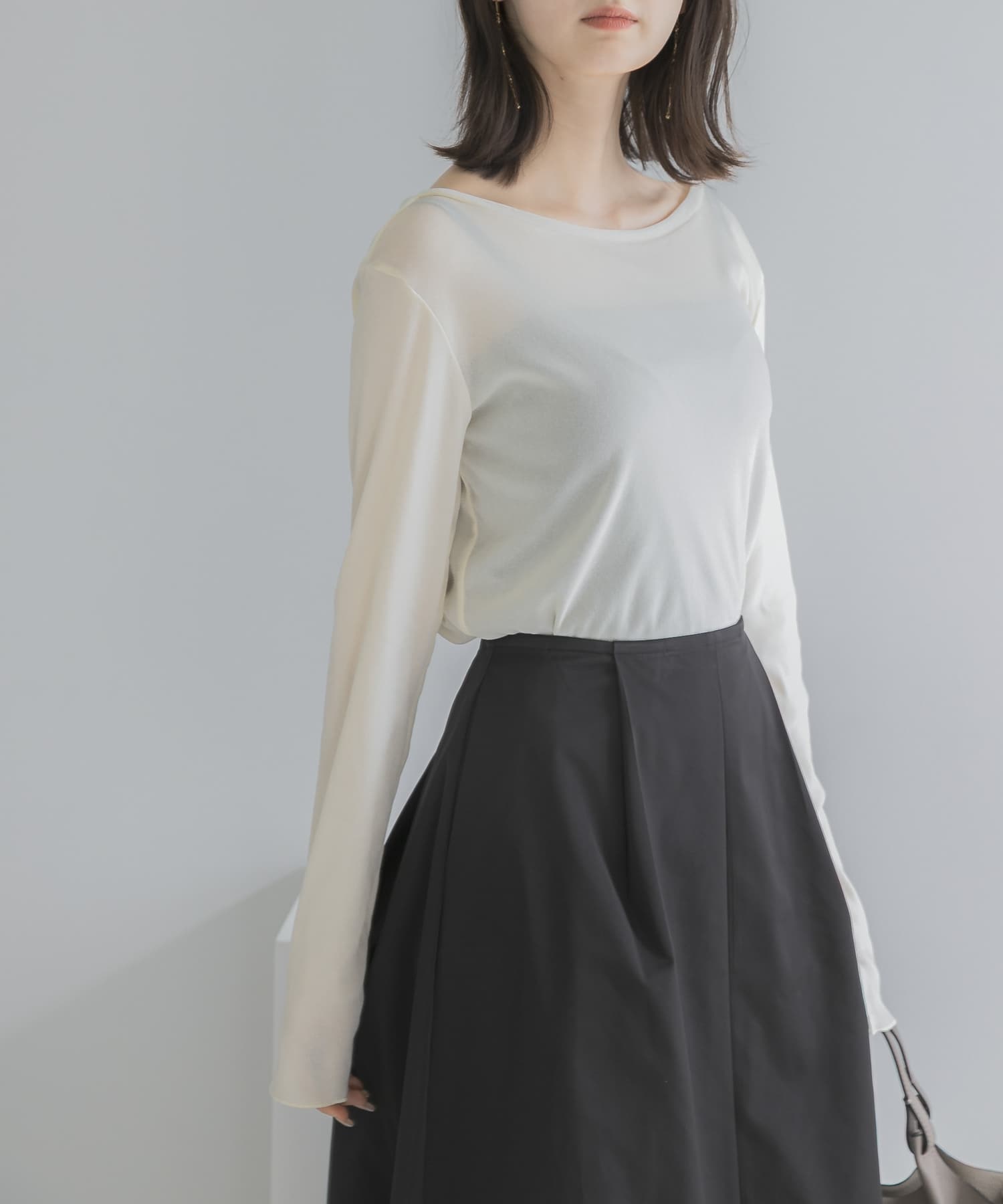 シアーベロアバックシームカットソー