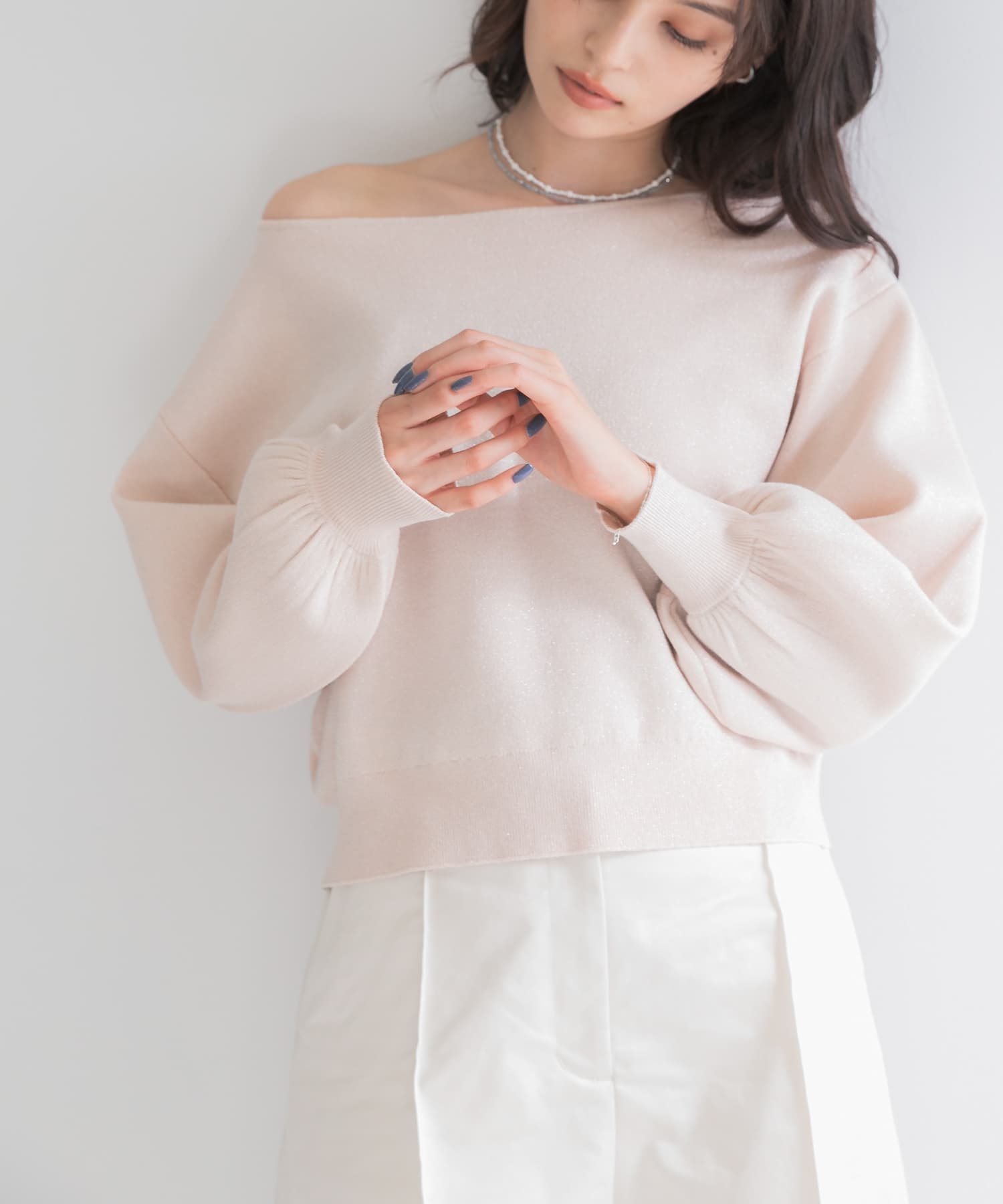『一部WEB限定カラー』2WAYオフショルスウェットニット