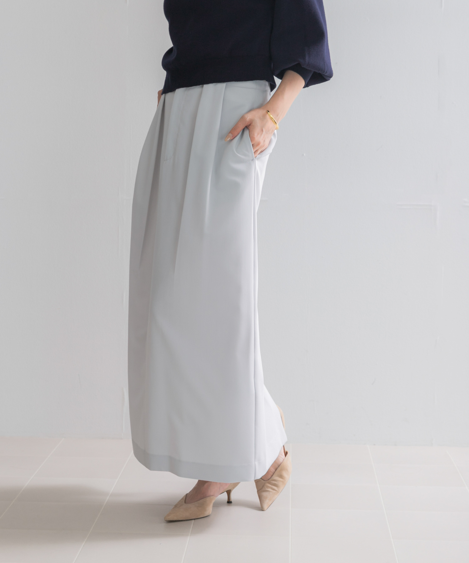 ウエストデザインストレートスカート