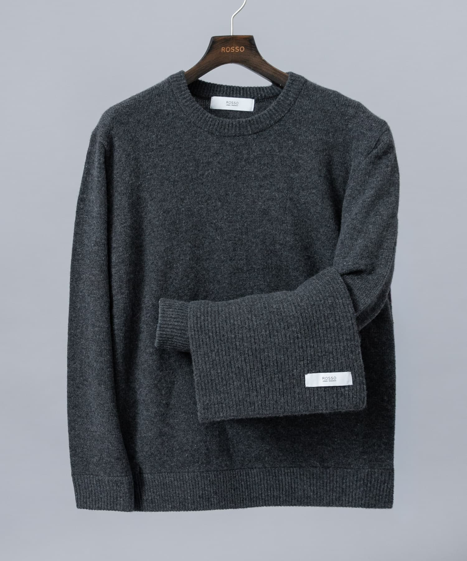 ウールカシミヤニット＋マフラーセット CHARCOAL S