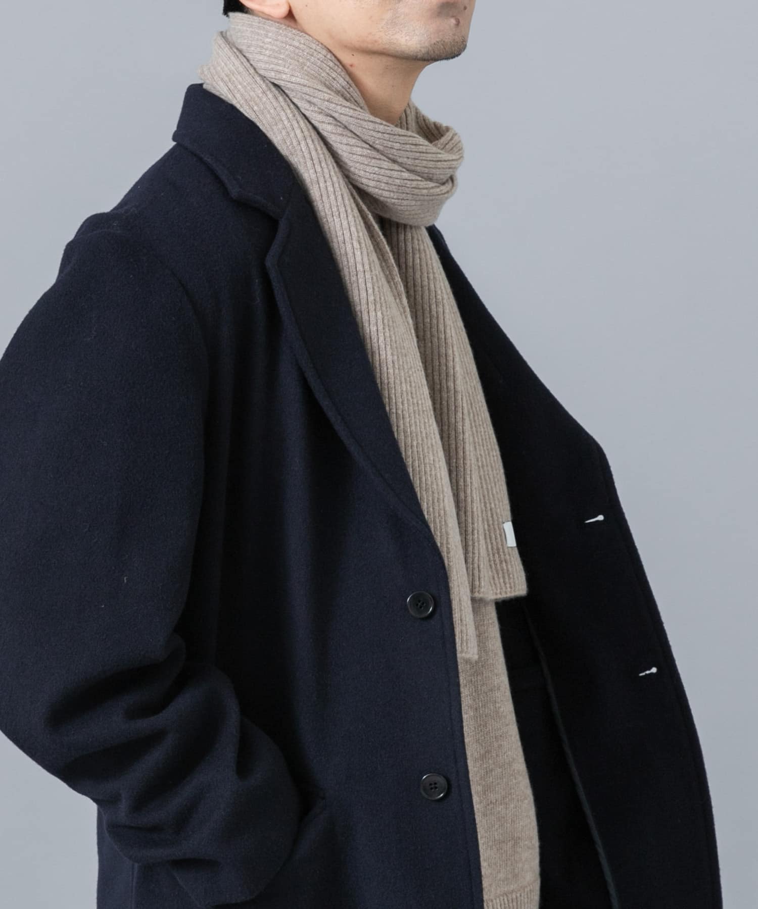 ウールカシミヤニット＋マフラーセット GREIGE S