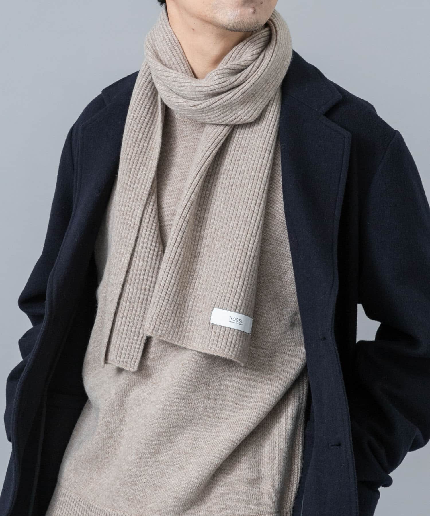 ウールカシミヤニット＋マフラーセット GREIGE S