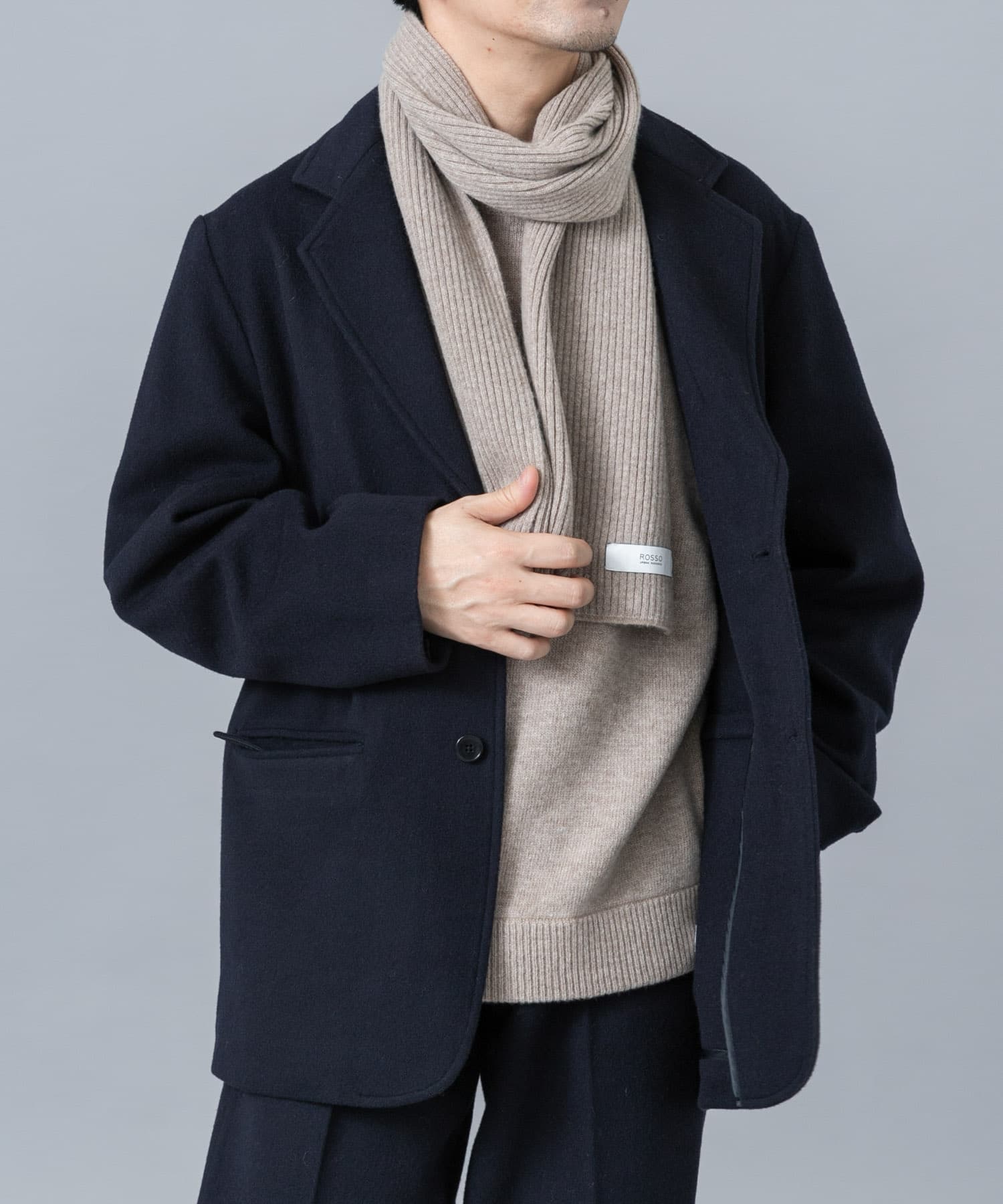 ウールカシミヤニット＋マフラーセット GREIGE S