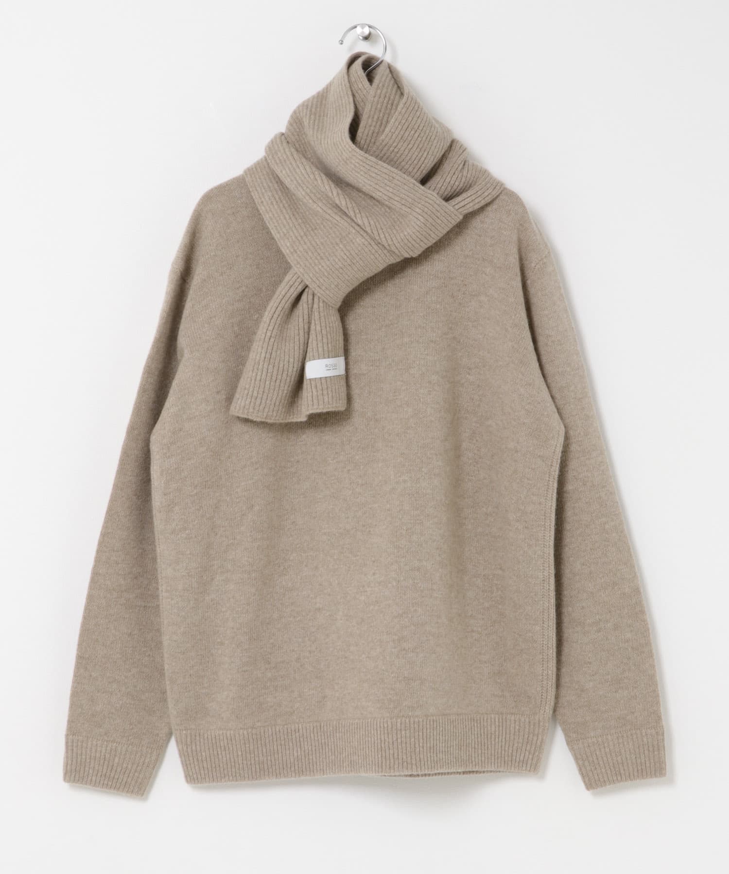 ウールカシミヤニット＋マフラーセット GREIGE S