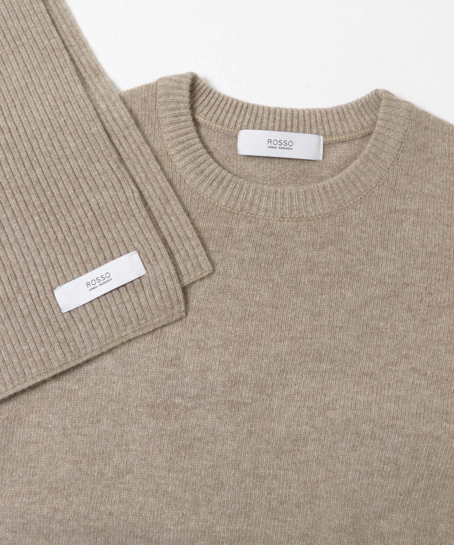 ウールカシミヤニット＋マフラーセット GREIGE S