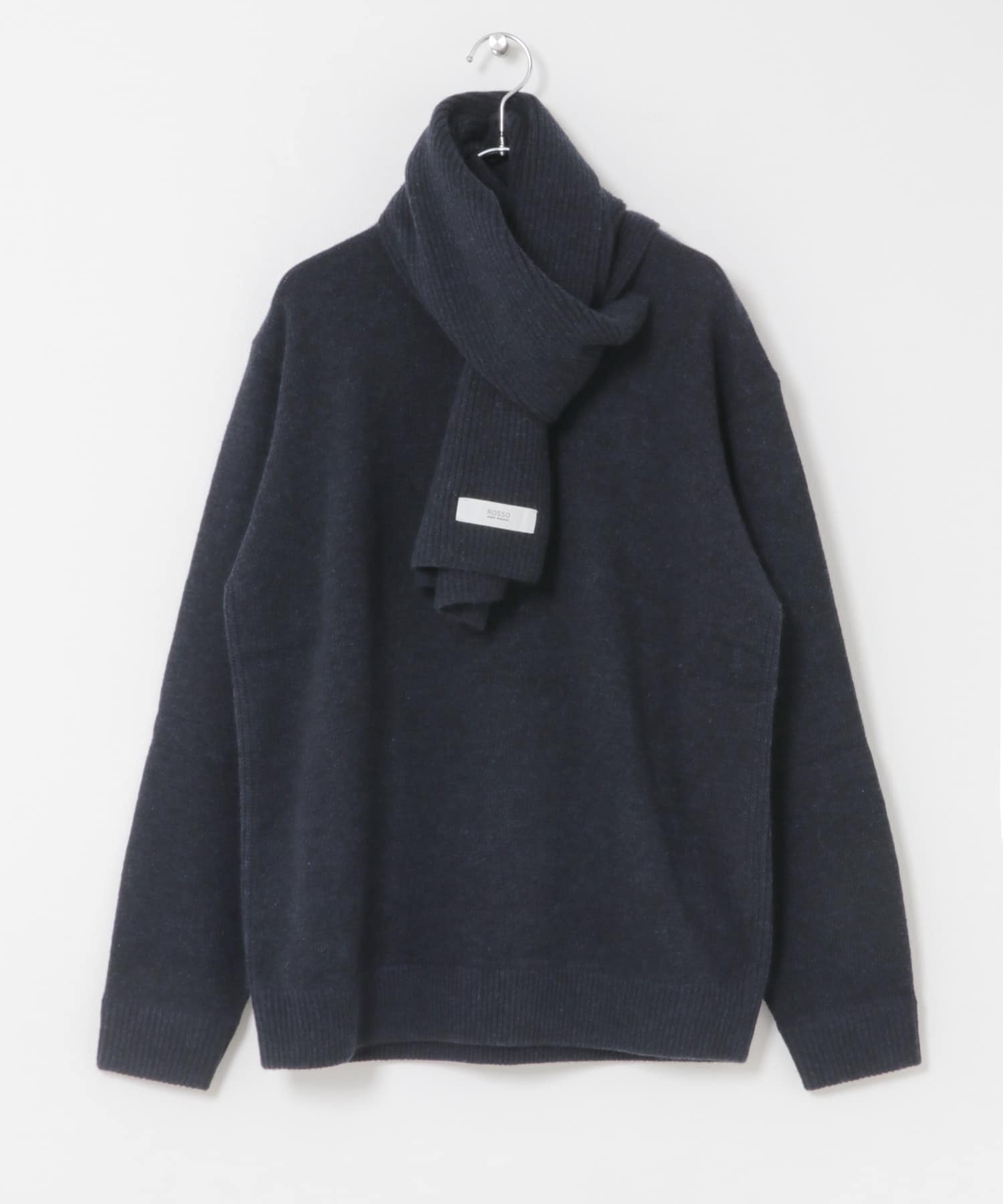 ウールカシミヤニット＋マフラーセット D.BLUE S