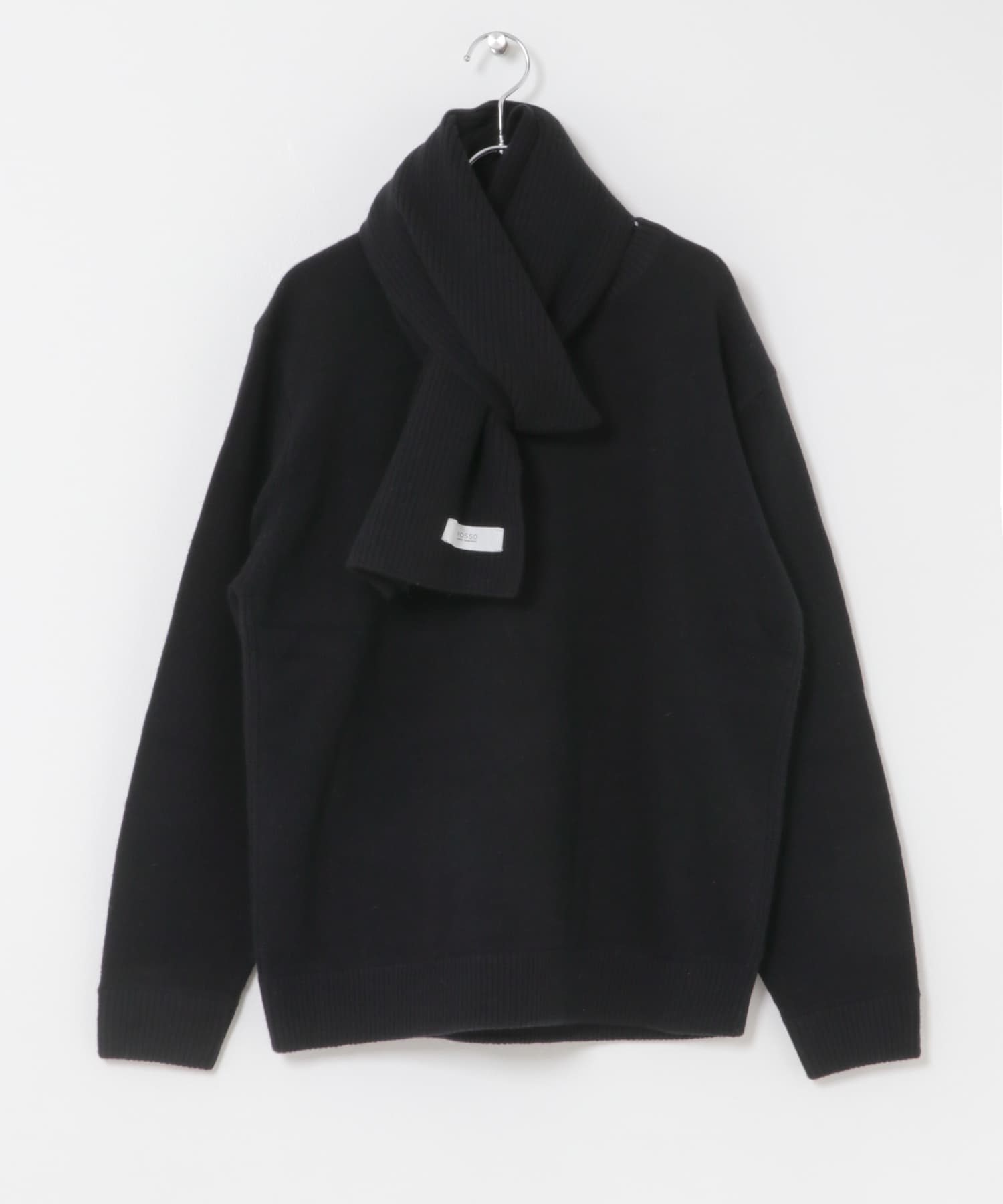 ウールカシミヤニット＋マフラーセット BLACK S