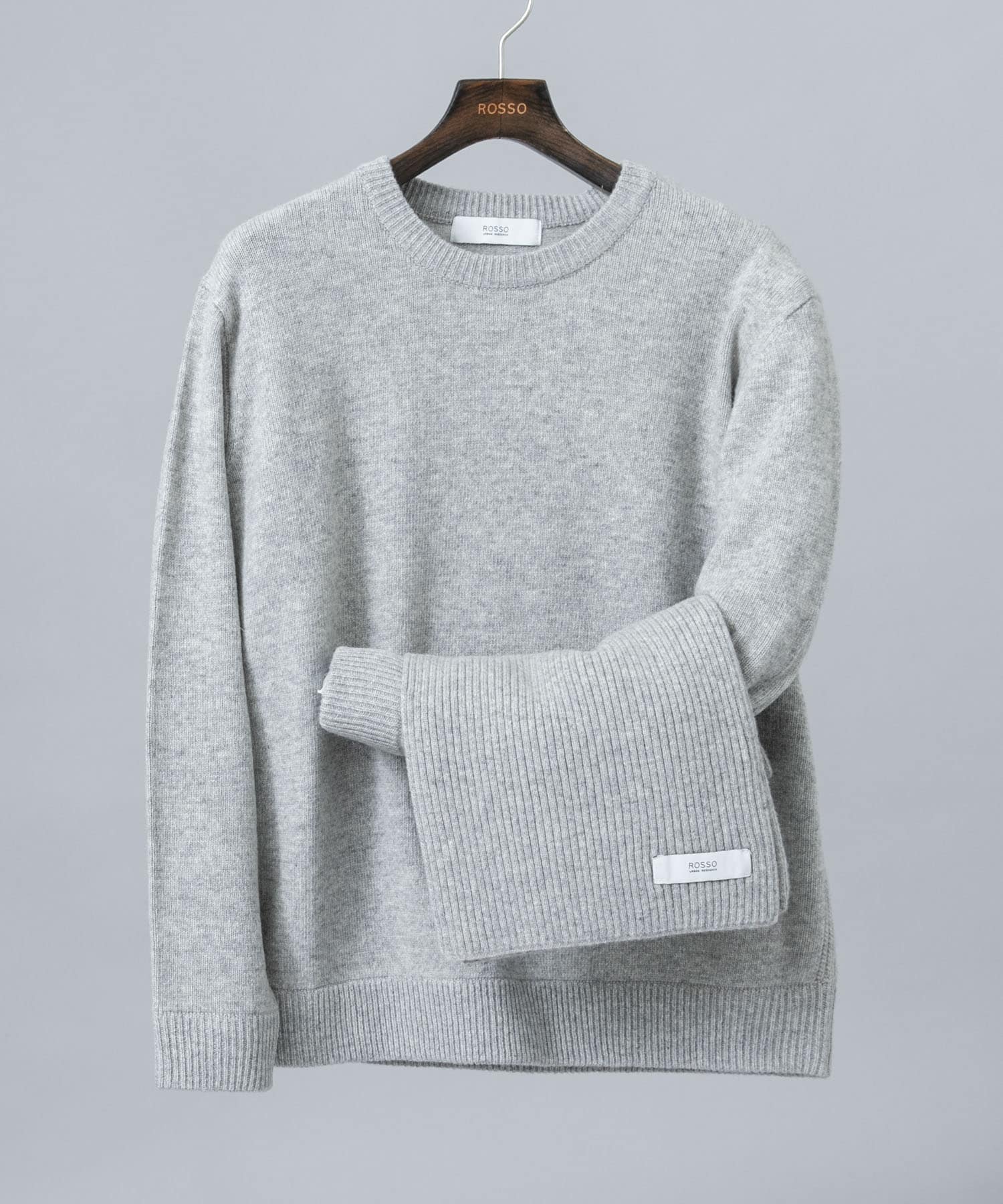 ウールカシミヤニット＋マフラーセット GRAY S