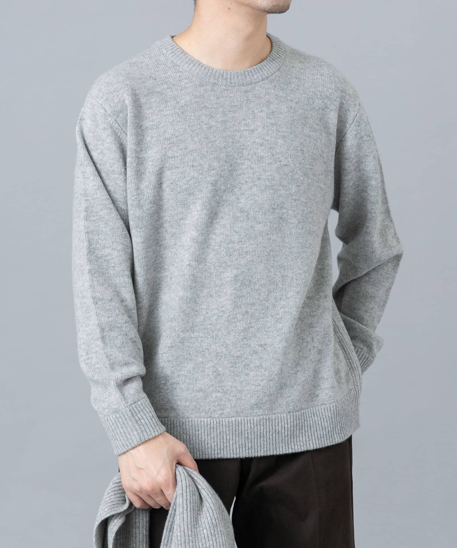 ウールカシミヤニット＋マフラーセット GRAY S