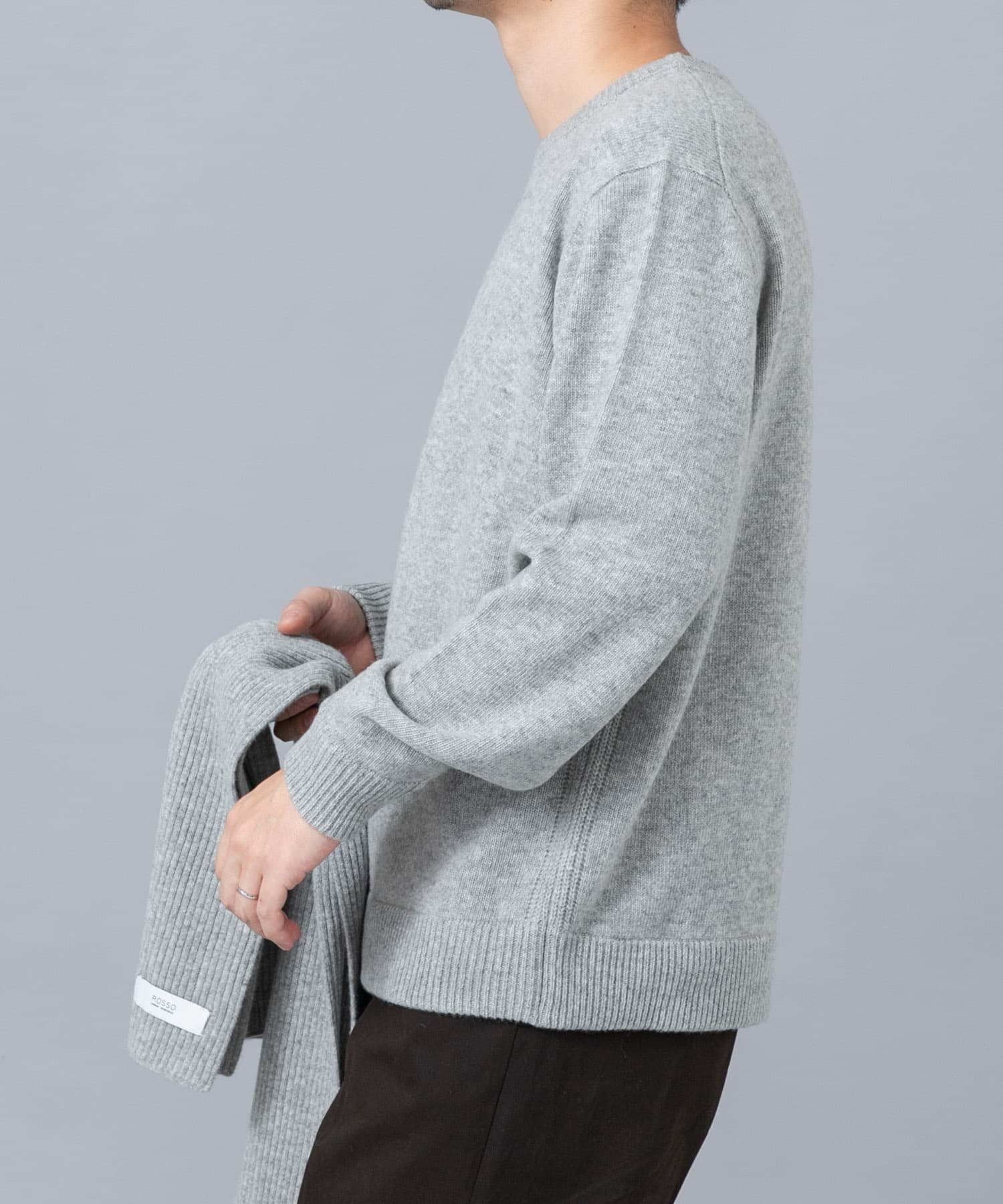 ウールカシミヤニット＋マフラーセット GRAY S