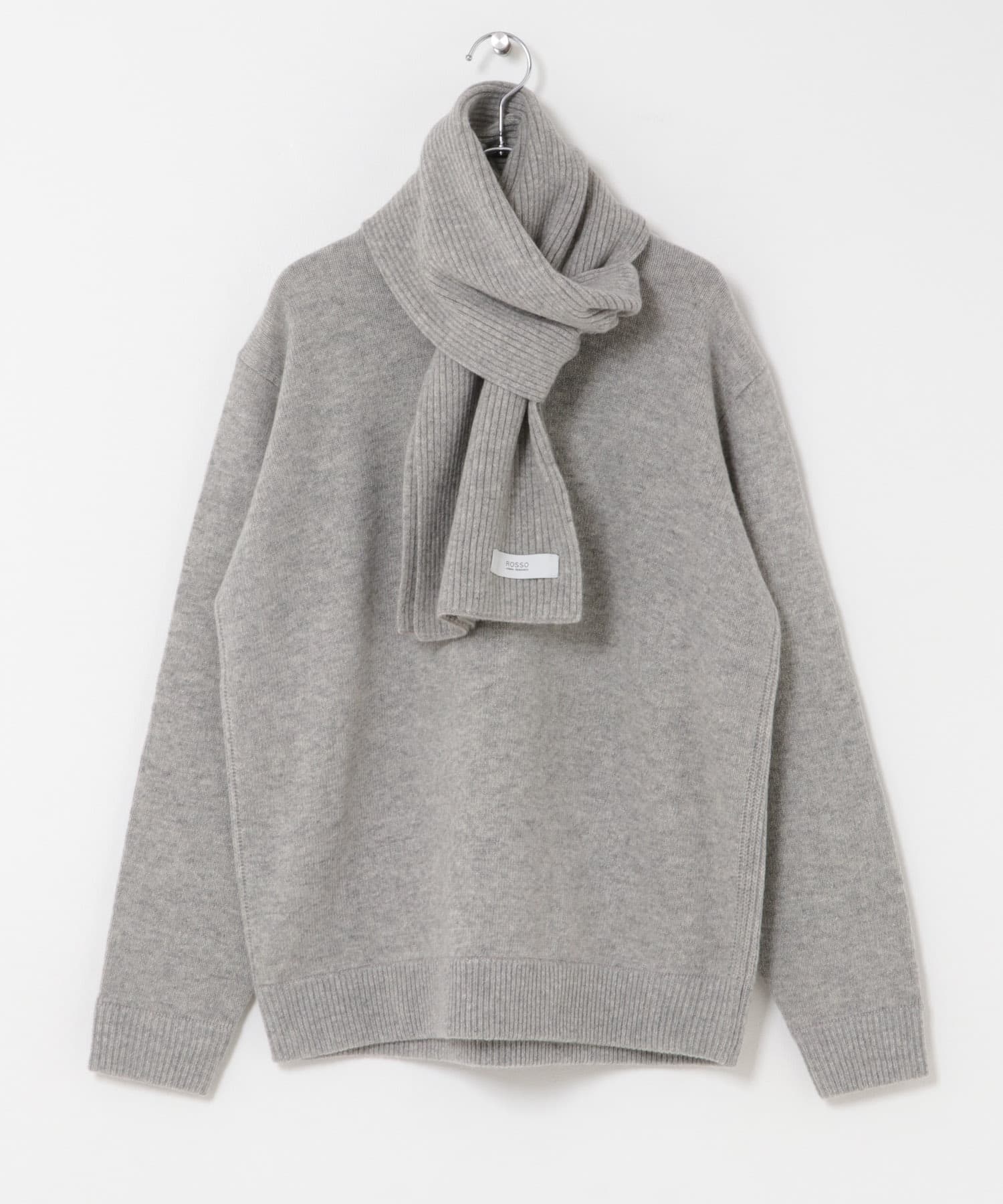 ウールカシミヤニット＋マフラーセット GRAY S