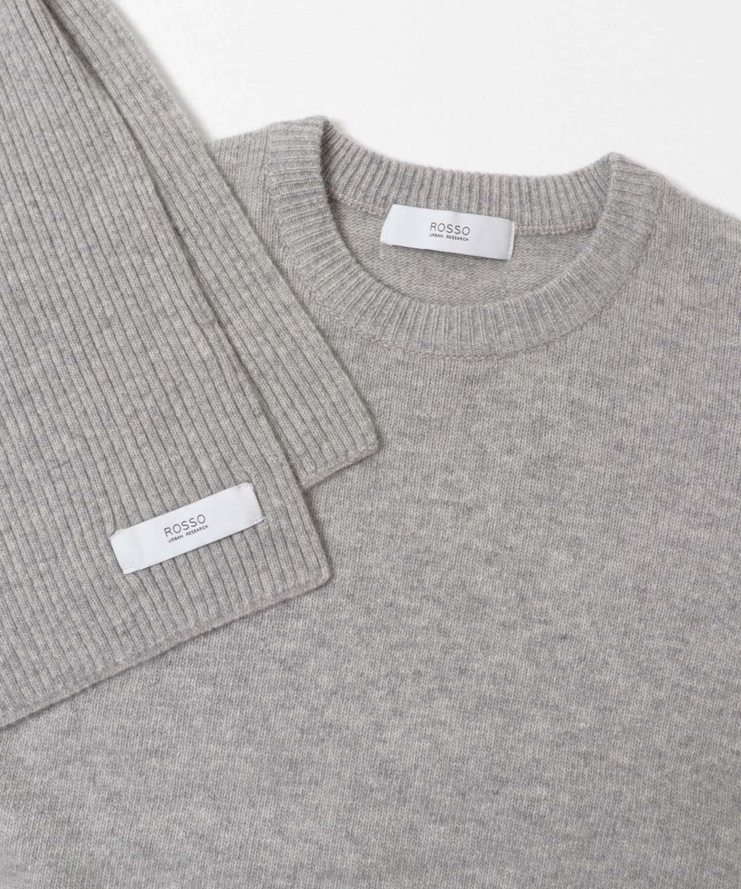 ウールカシミヤニット＋マフラーセット GRAY S