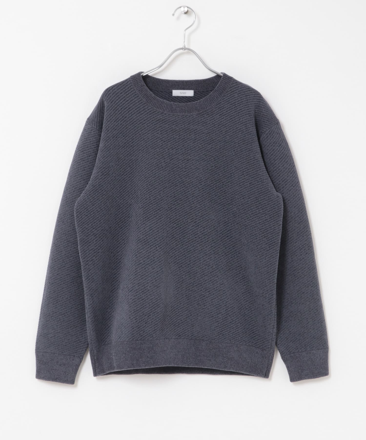 『マシンウォッシャブル』カルゼモールニット BLUE GRAY M