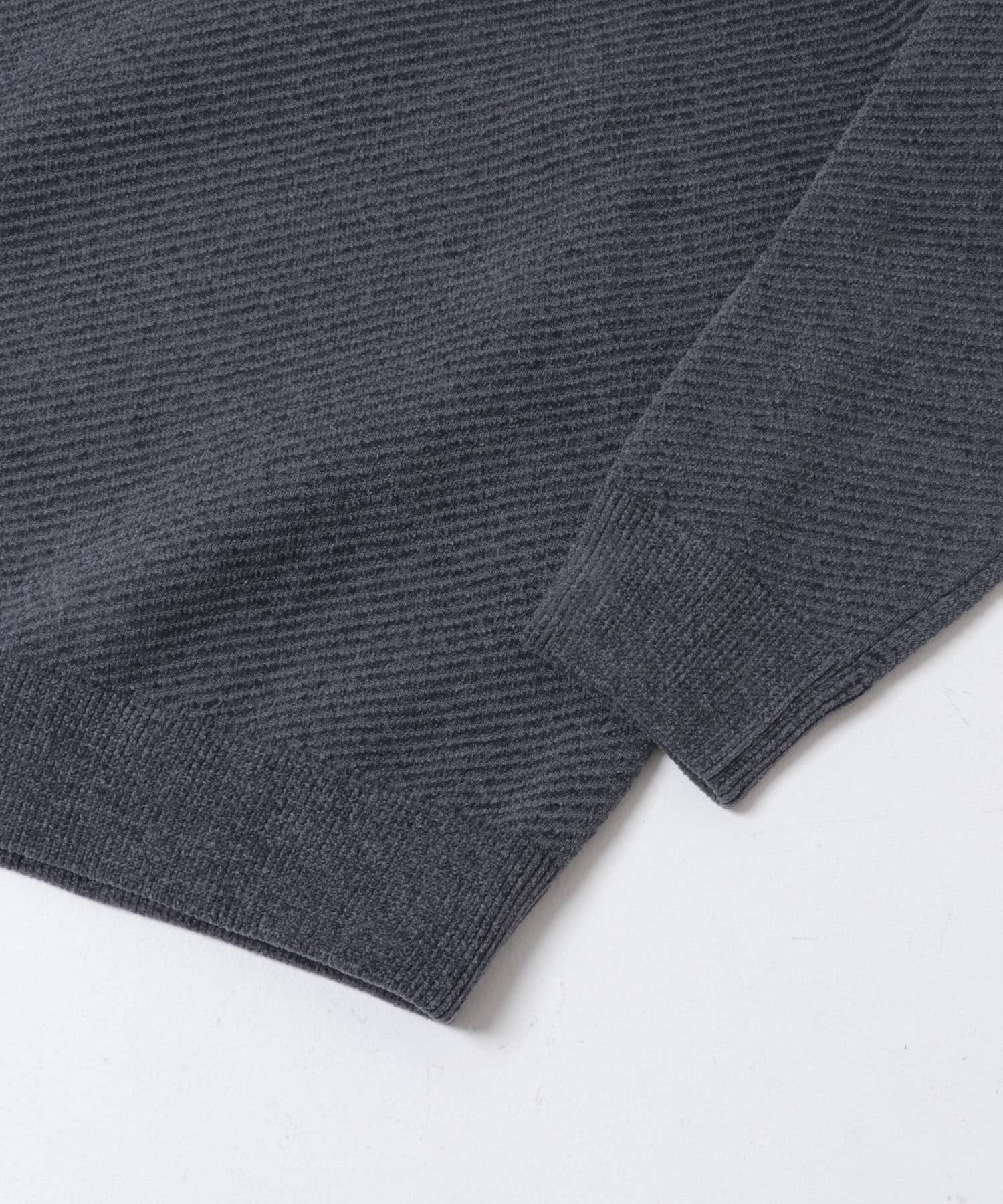 『マシンウォッシャブル』カルゼモールニット BLUE GRAY M
