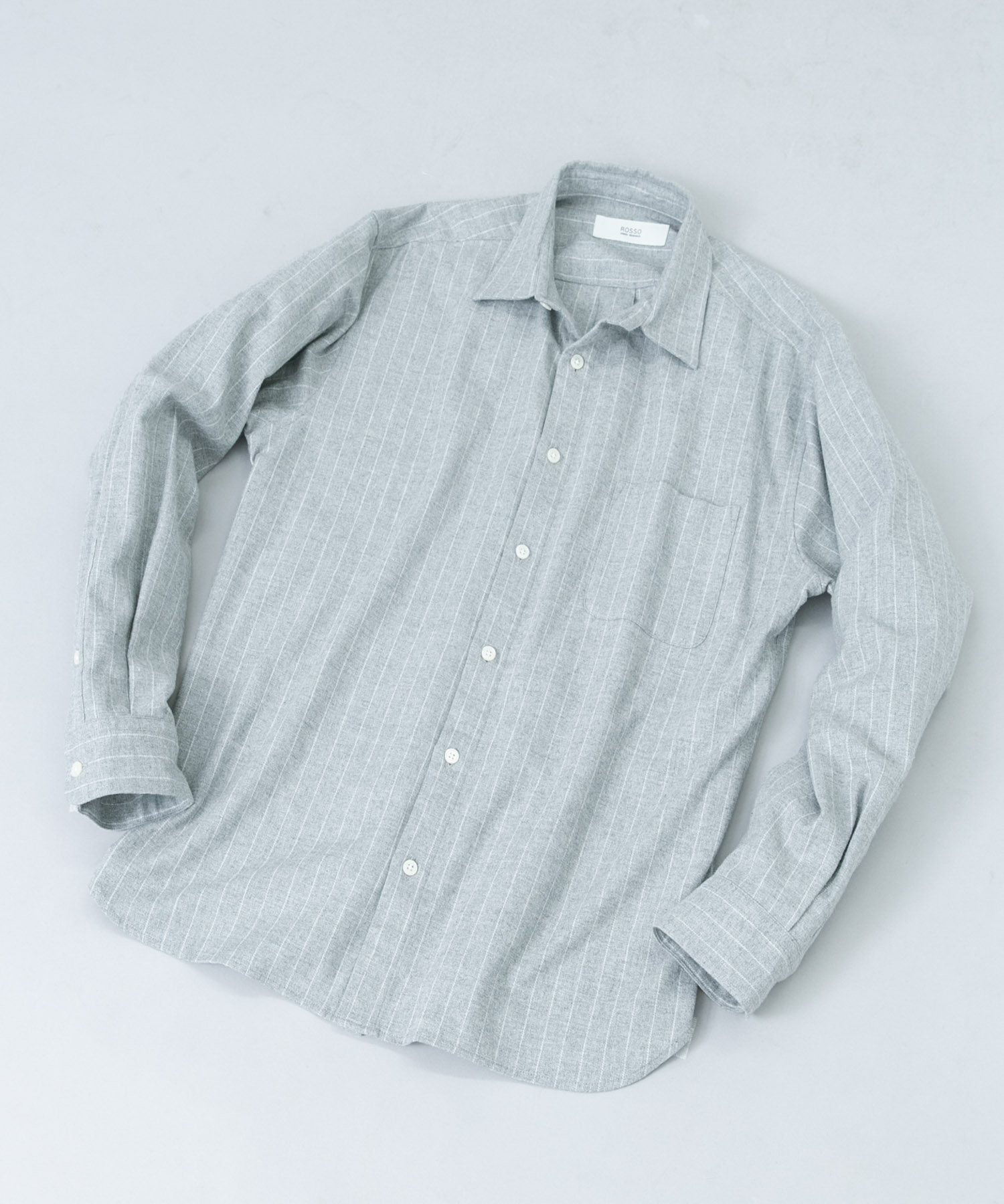 『抗菌/防臭』アーバンリラックスフランネルシャツ GRY STRIPE S