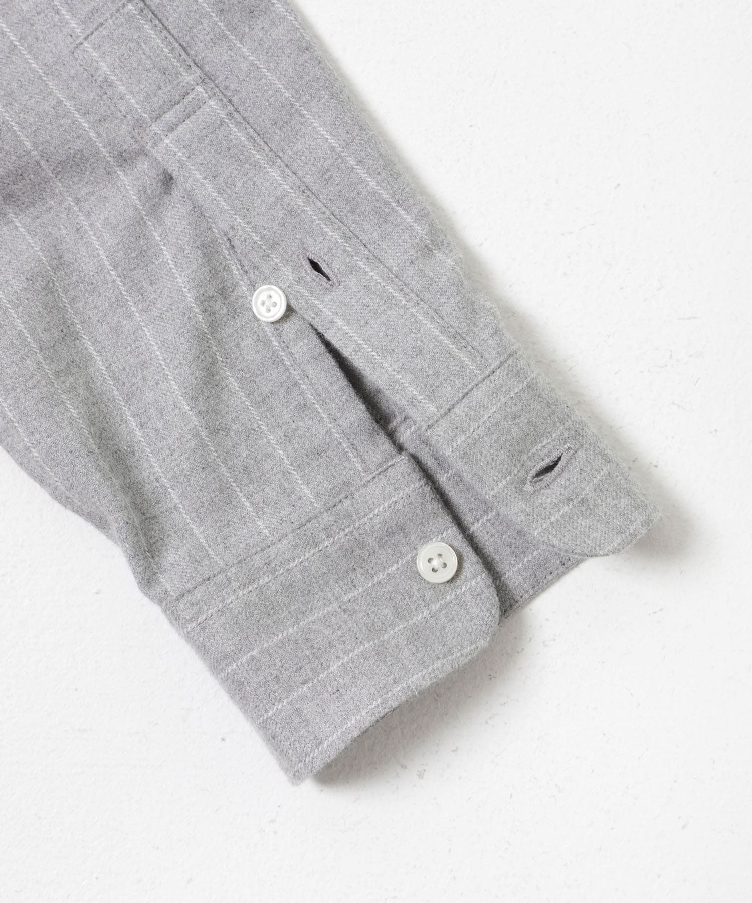 『抗菌/防臭』アーバンリラックスフランネルシャツ GRY STRIPE S