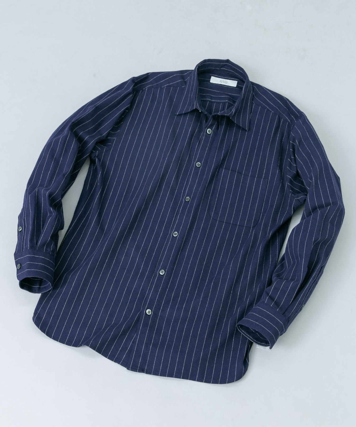 『抗菌/防臭』アーバンリラックスフランネルシャツ NVY STRIPE S