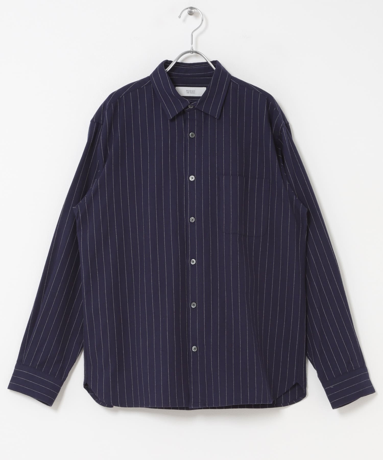 『抗菌/防臭』アーバンリラックスフランネルシャツ NVY STRIPE S