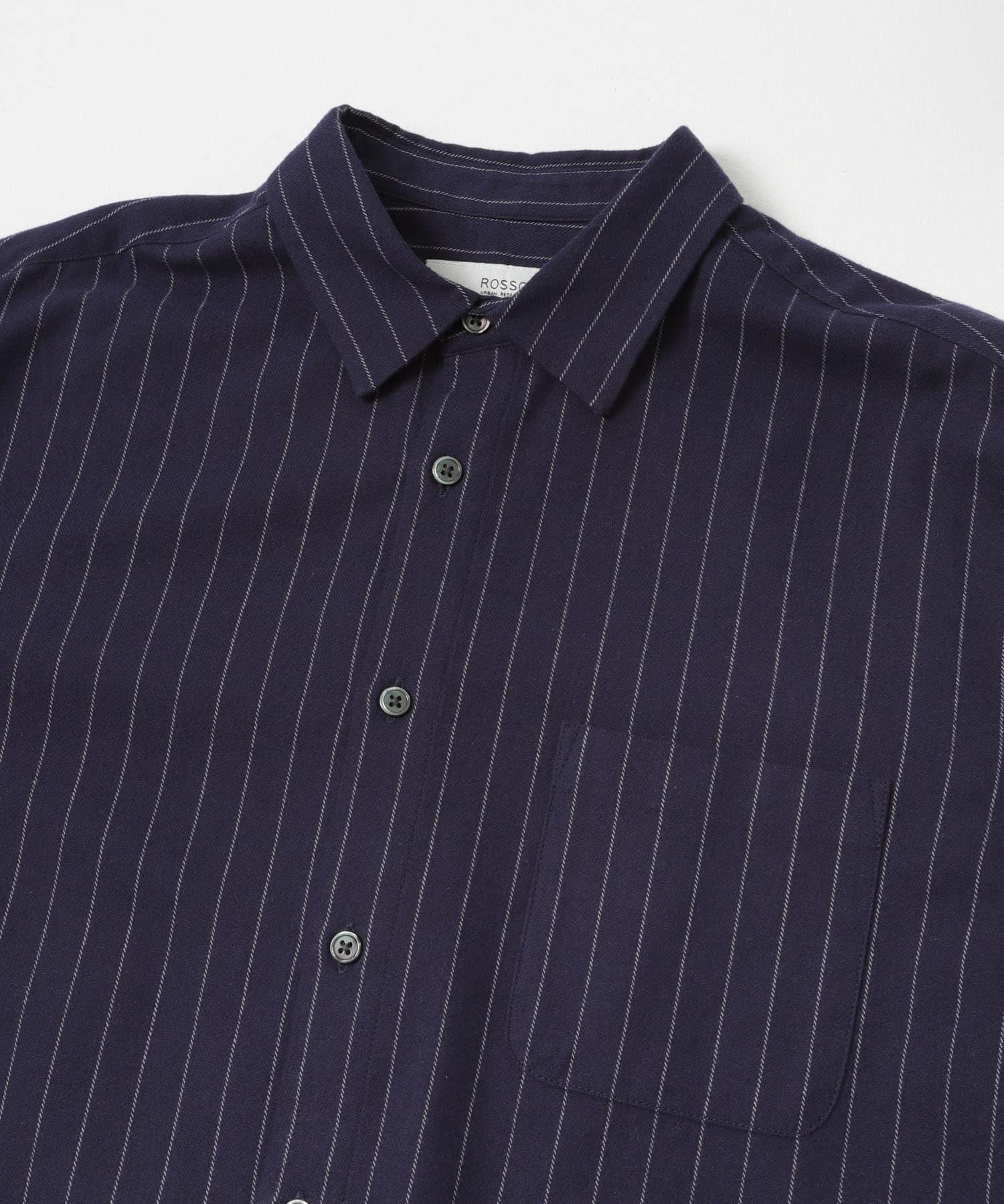 『抗菌/防臭』アーバンリラックスフランネルシャツ NVY STRIPE S