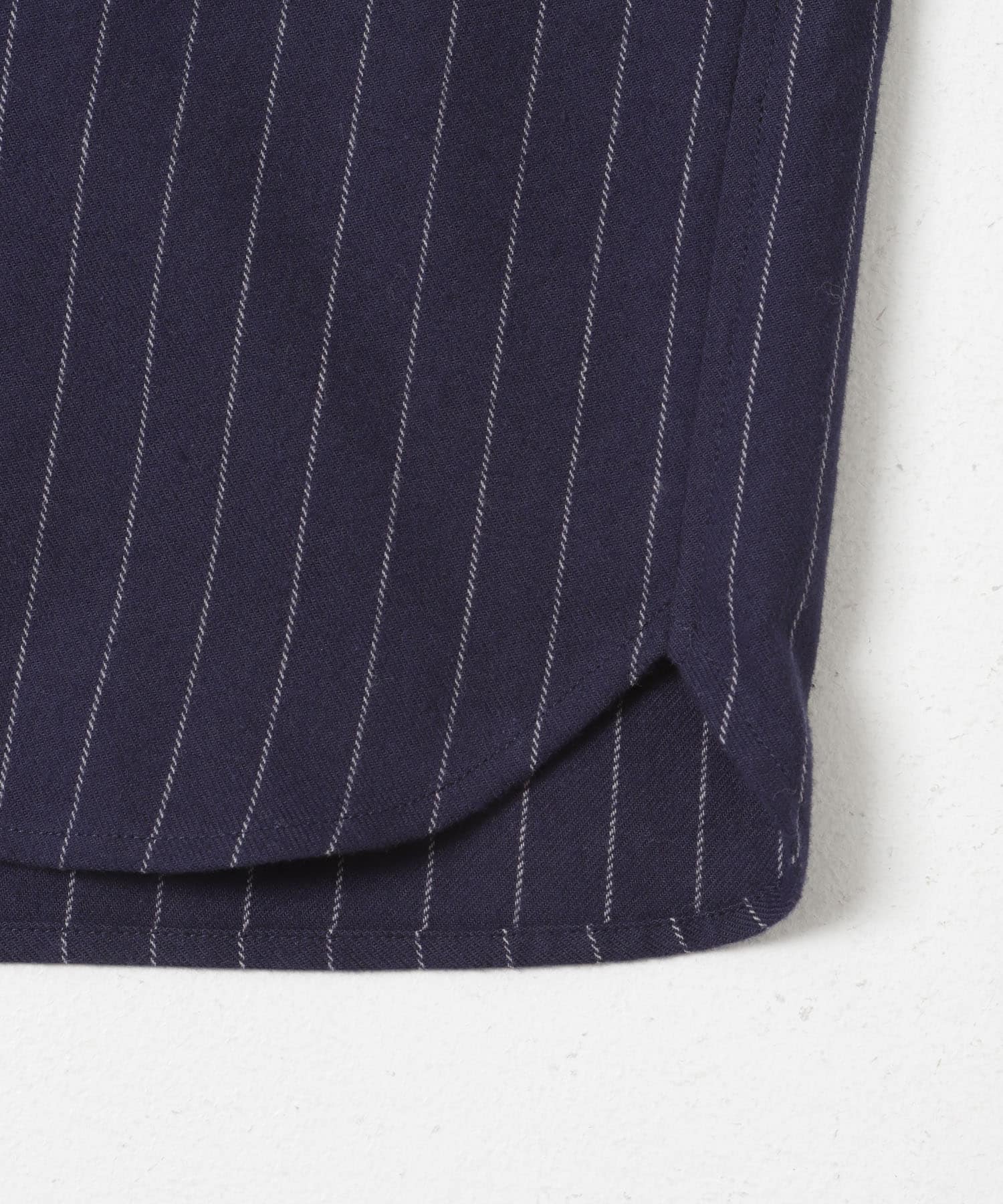 『抗菌/防臭』アーバンリラックスフランネルシャツ NVY STRIPE S