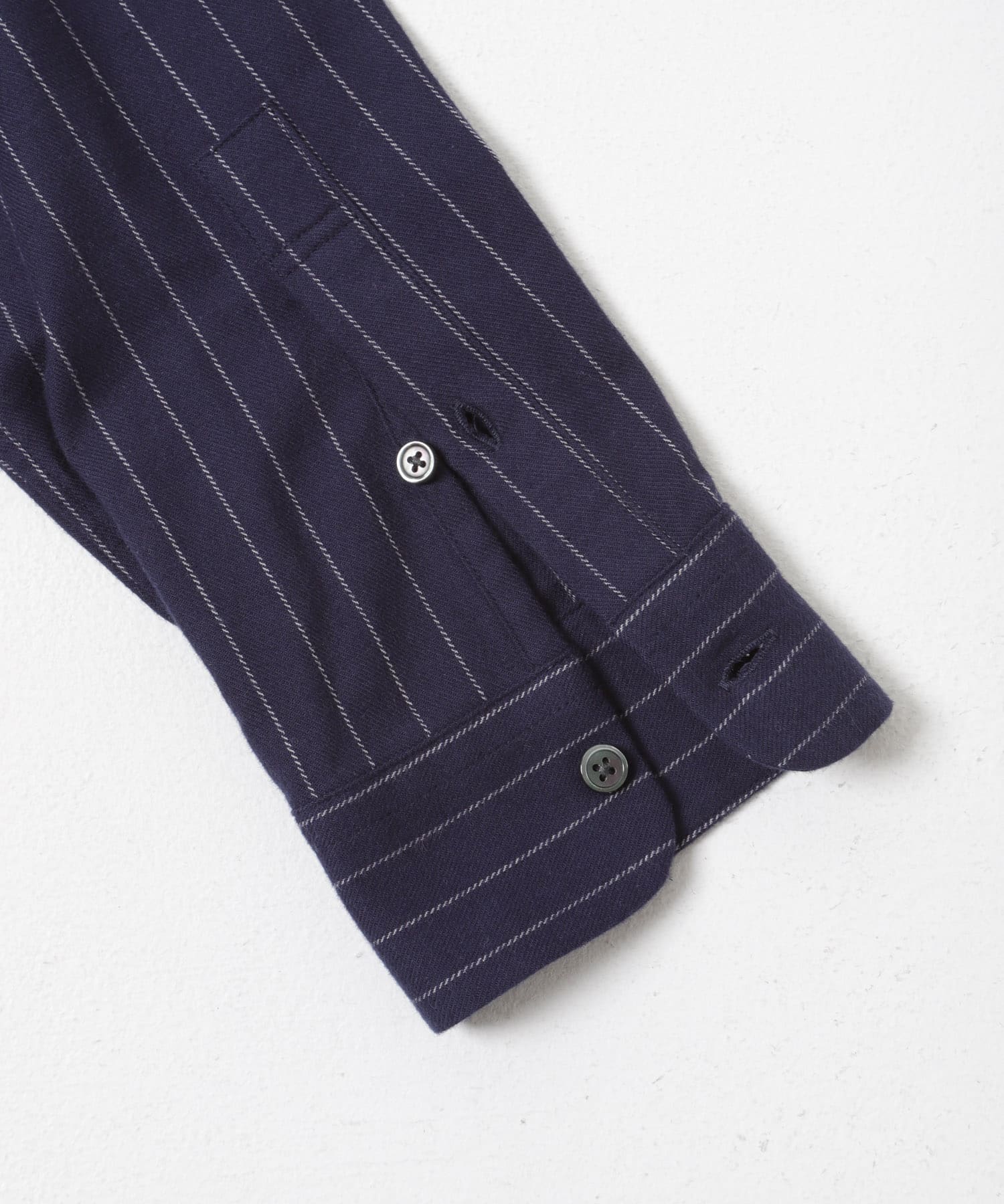 『抗菌/防臭』アーバンリラックスフランネルシャツ NVY STRIPE S