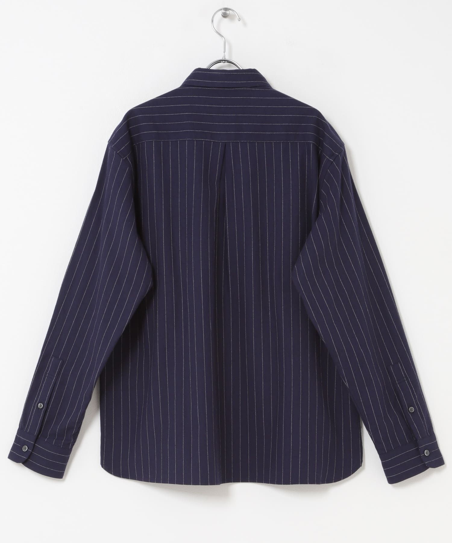 『抗菌/防臭』アーバンリラックスフランネルシャツ NVY STRIPE S