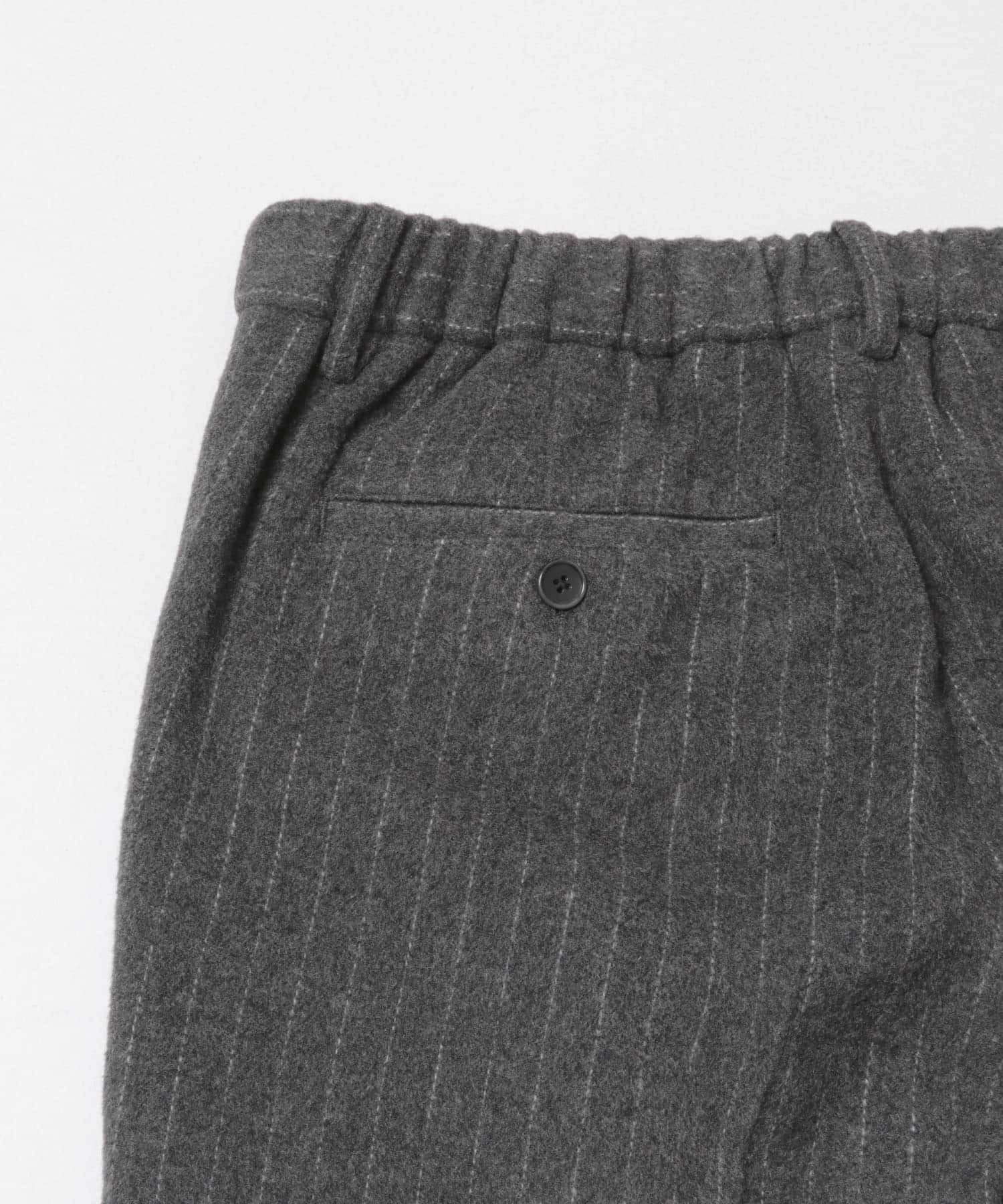 ウールストライプワイドスラックス GRAY M