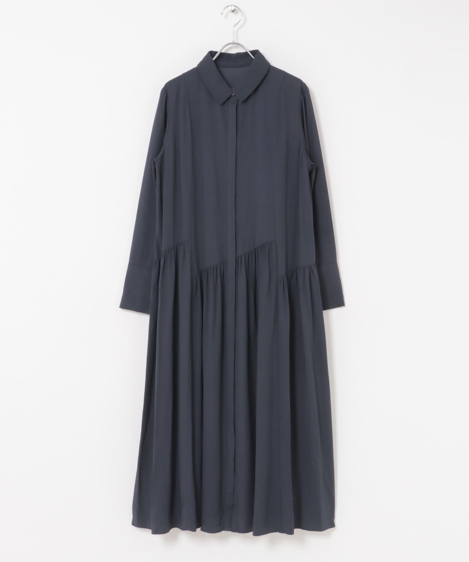 ランダムティアードシャツワンピース NAVY Free
