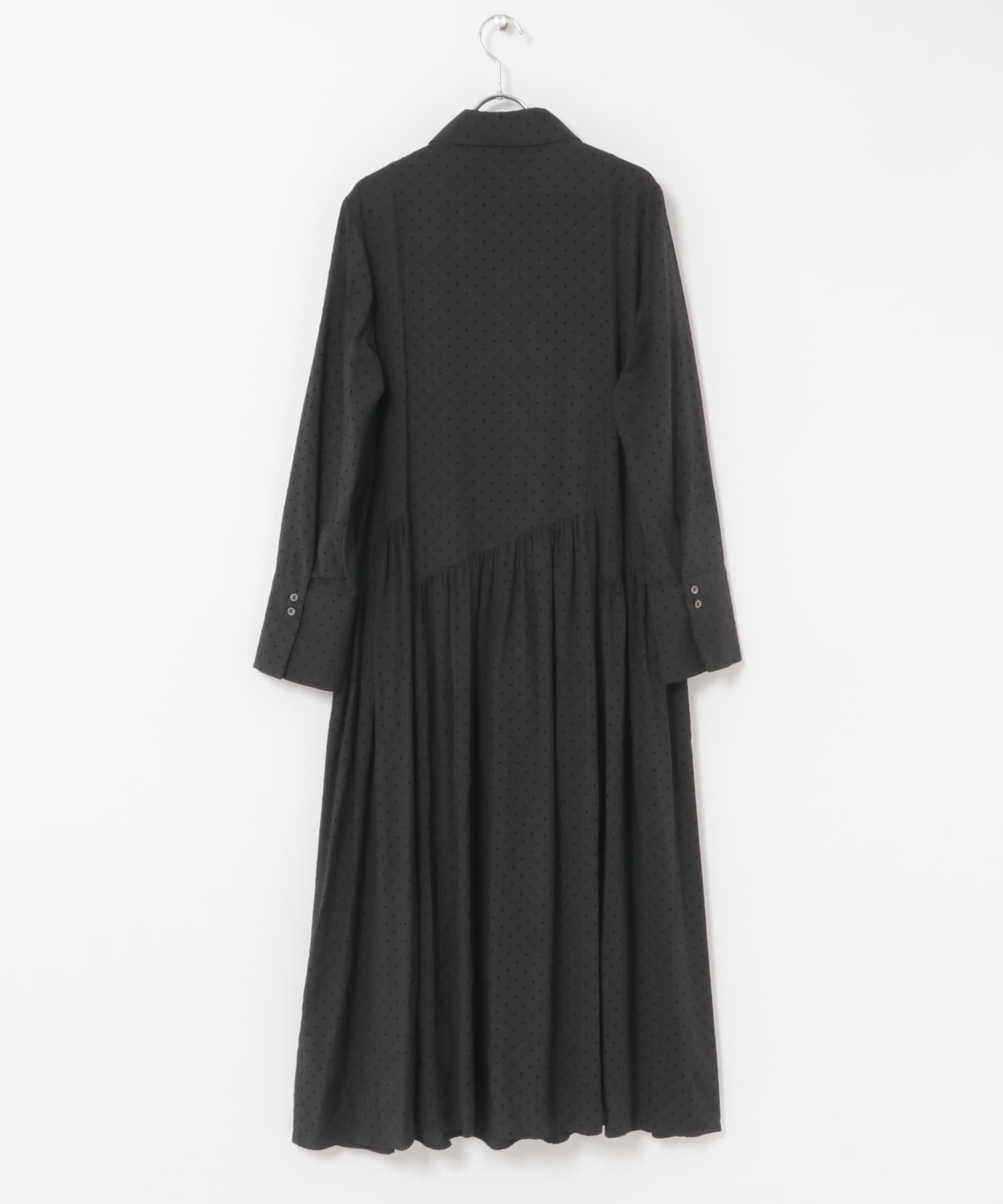 ランダムティアードシャツワンピース BLACK DOT Free