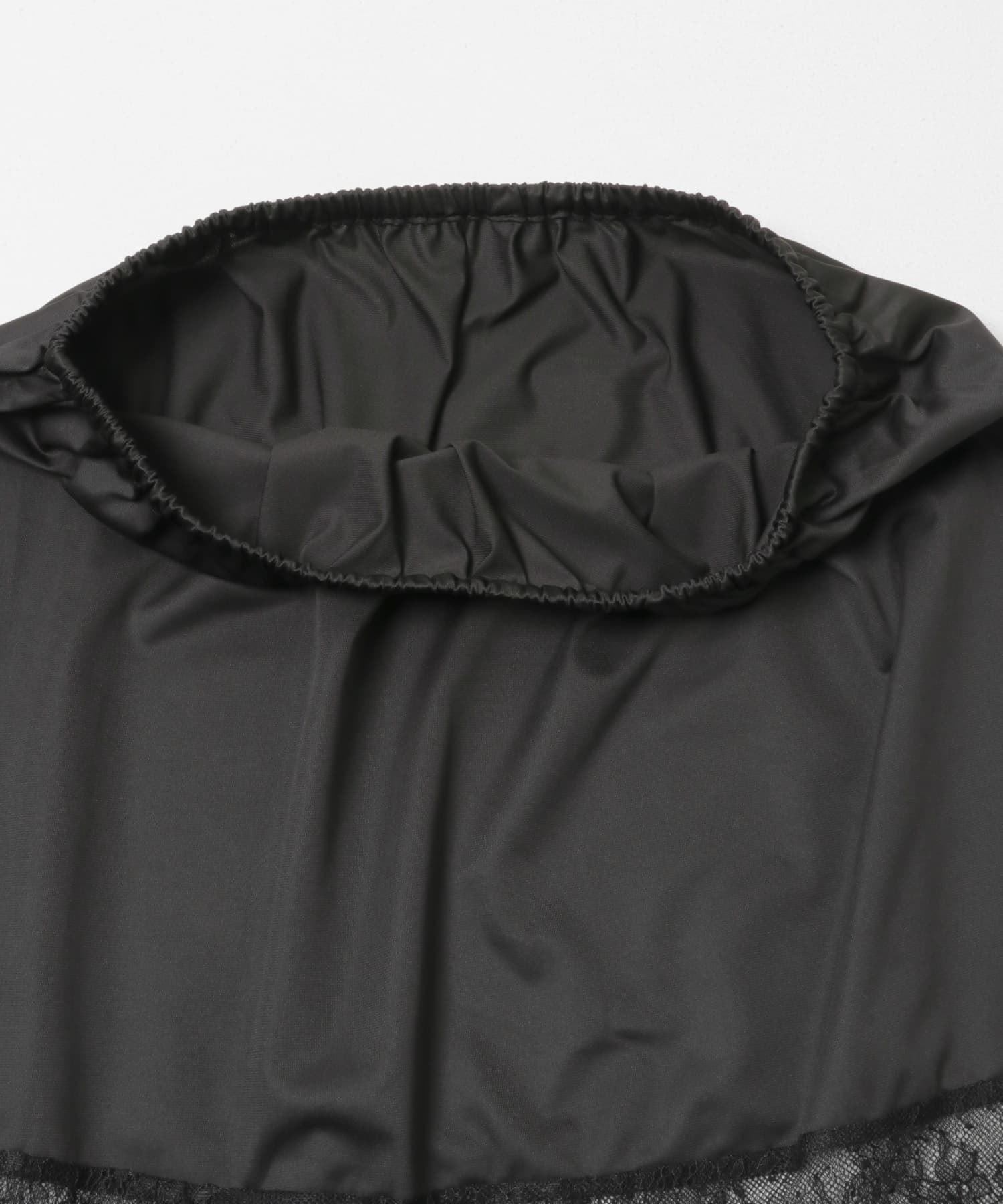『WEB限定』レースペチ付畦ニットミニワンピース BLACK Free