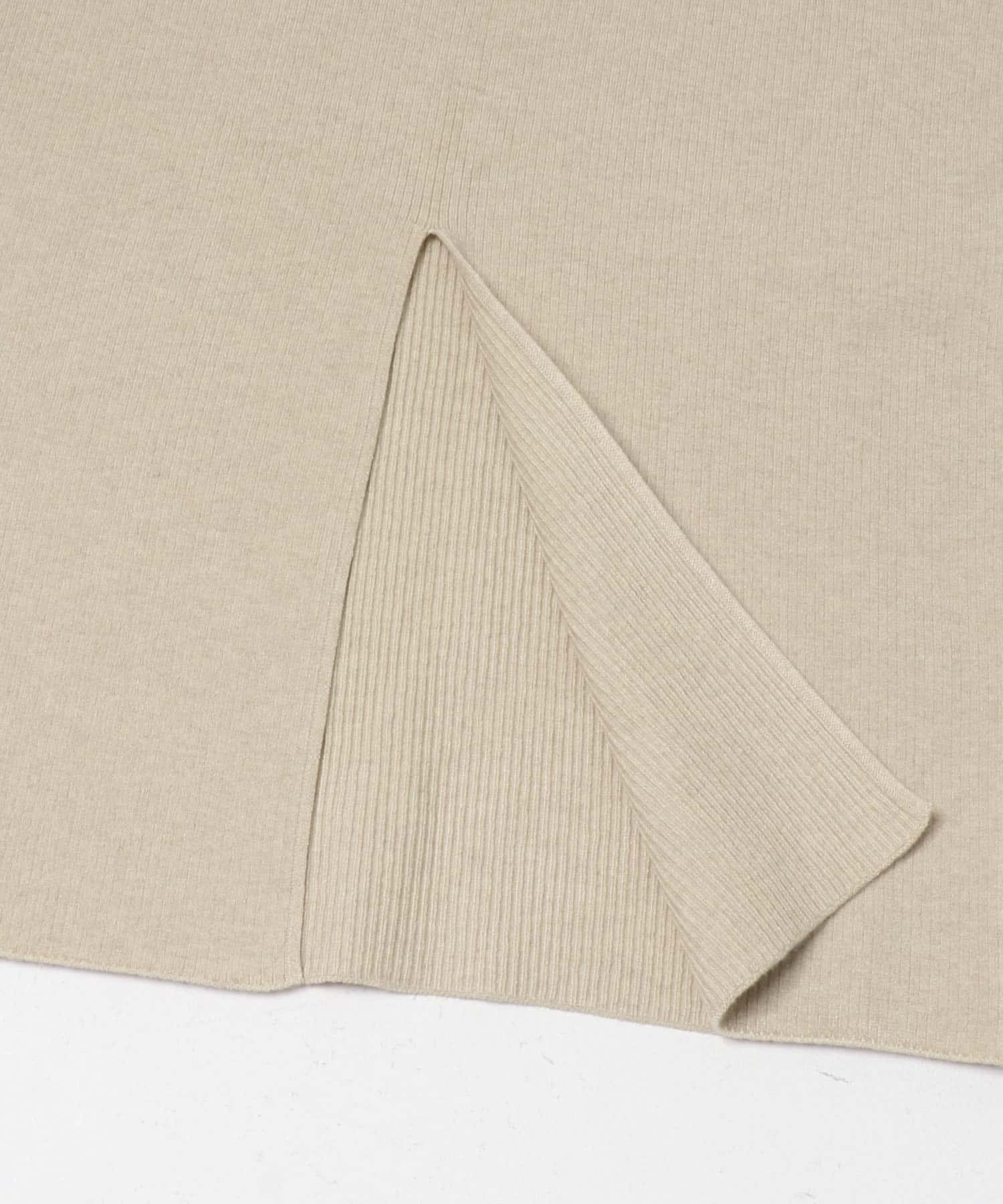 カシミヤシルク混ペプラムニットアップ L.BEIGE Free